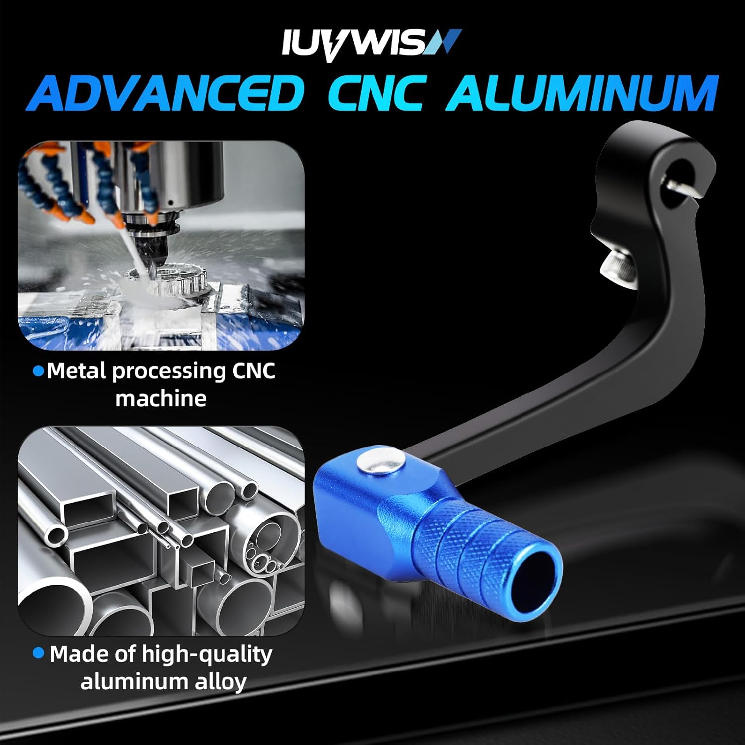 IUVWISN Motorcycle Folding Gear Shifter Shift Lever CNC for Grom MSX 125 2013-2024 Grom Clone Boom Vader 125 BD125 SR6 Blue image number 3