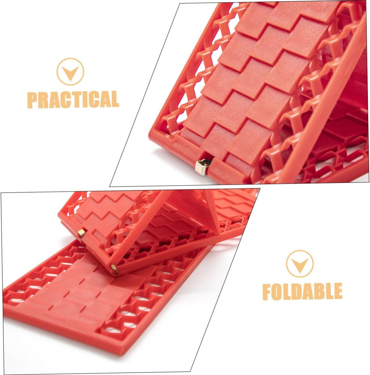 Foldable 2Pcs Car Traction Boards Set for Off-Road Recovery, Mud and Snow Anti-Slip Escape Mats, Portable Vehicle Emergency Rescue Accessories image number 2