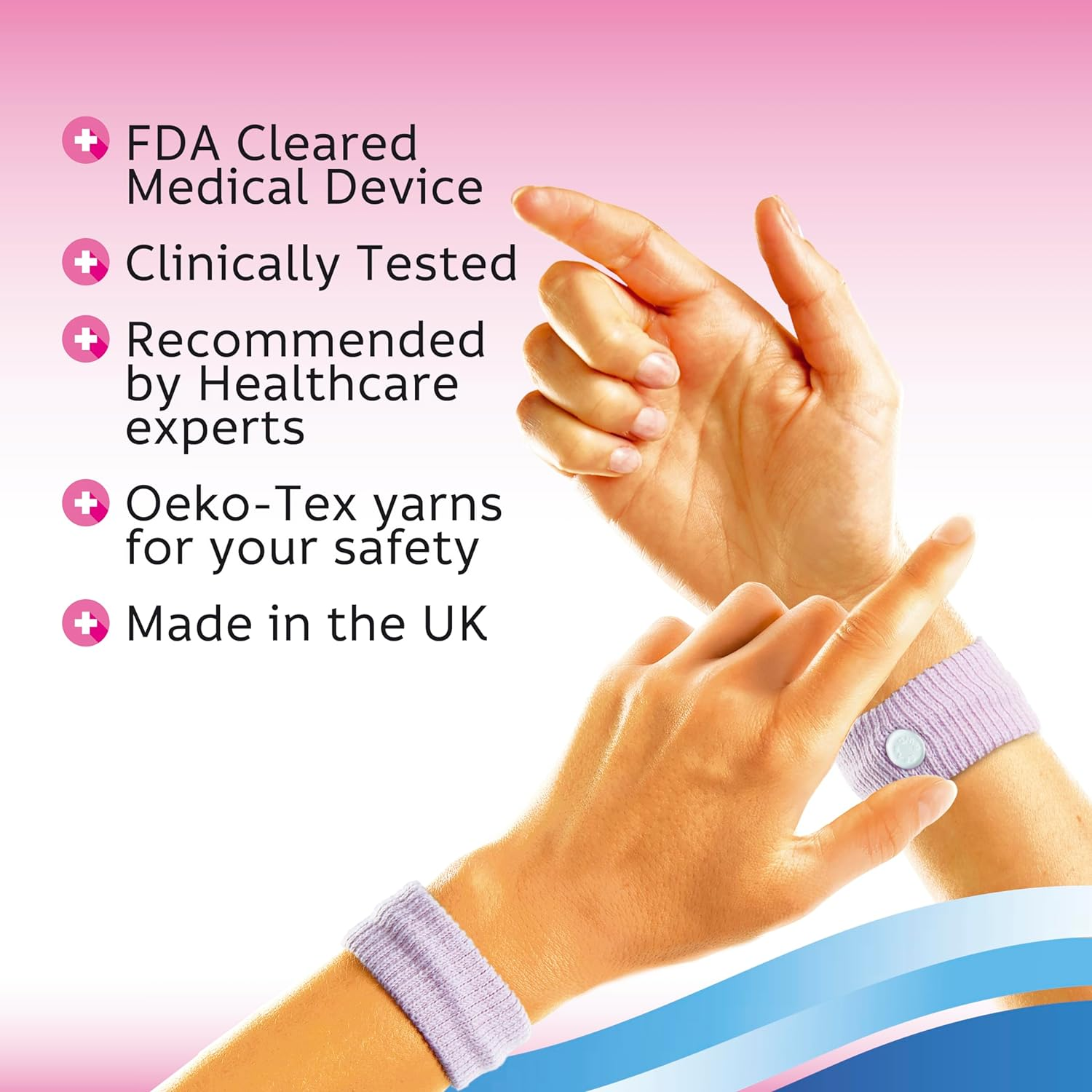 Sea-Band Mama Wristband Natural Nausea Relief, 1 Pair, Colors May Vary, Anti-Nausea Acupressure Wristband for Combatting Morning Sickness image number 2