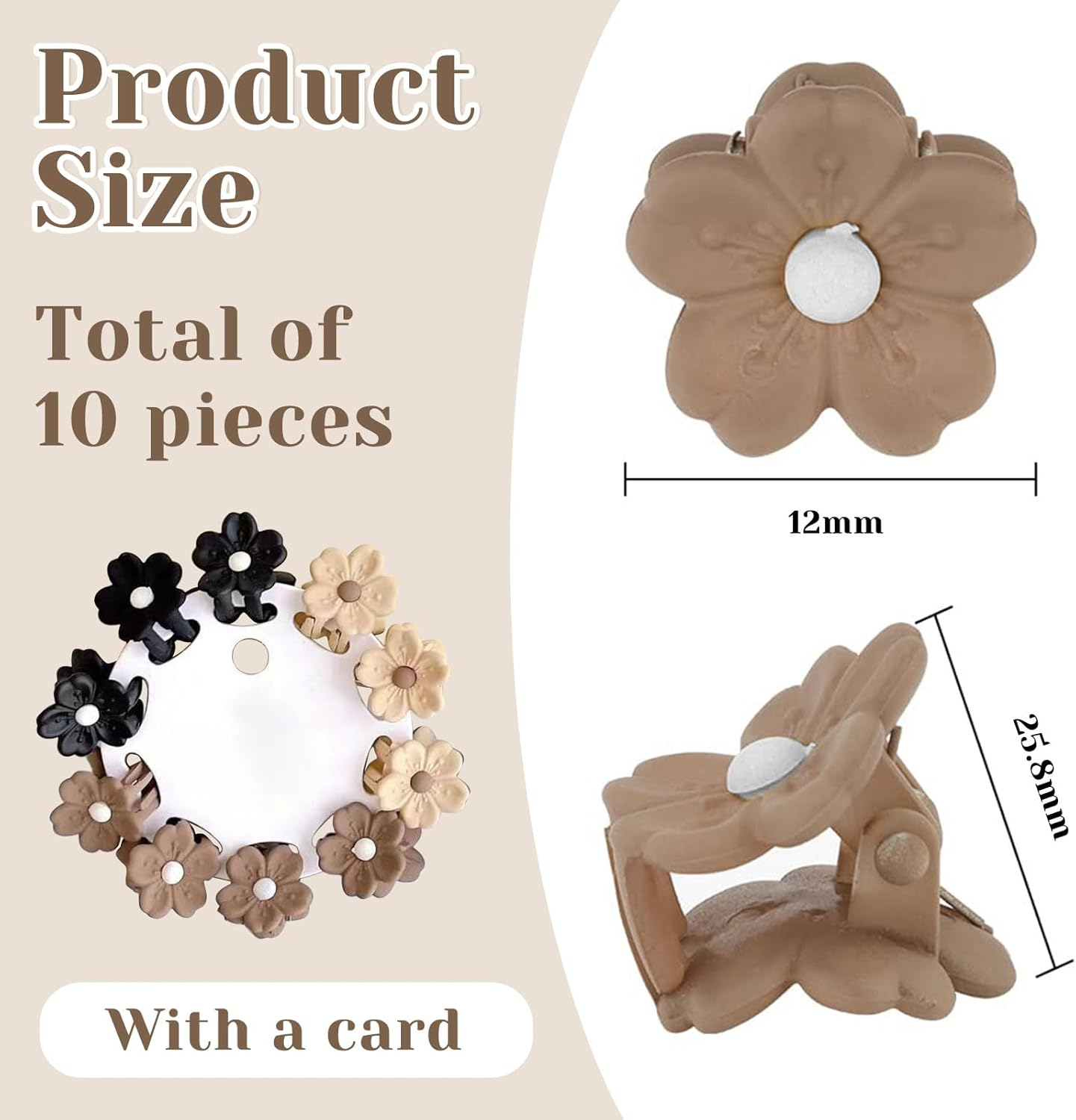 Lunarcharm 10 Pieces Small Flower Daisy Hair Clips for Women Girls Mini Hair Clips Hair Clips with Strong Hold Cute Hair Accessories image number 2