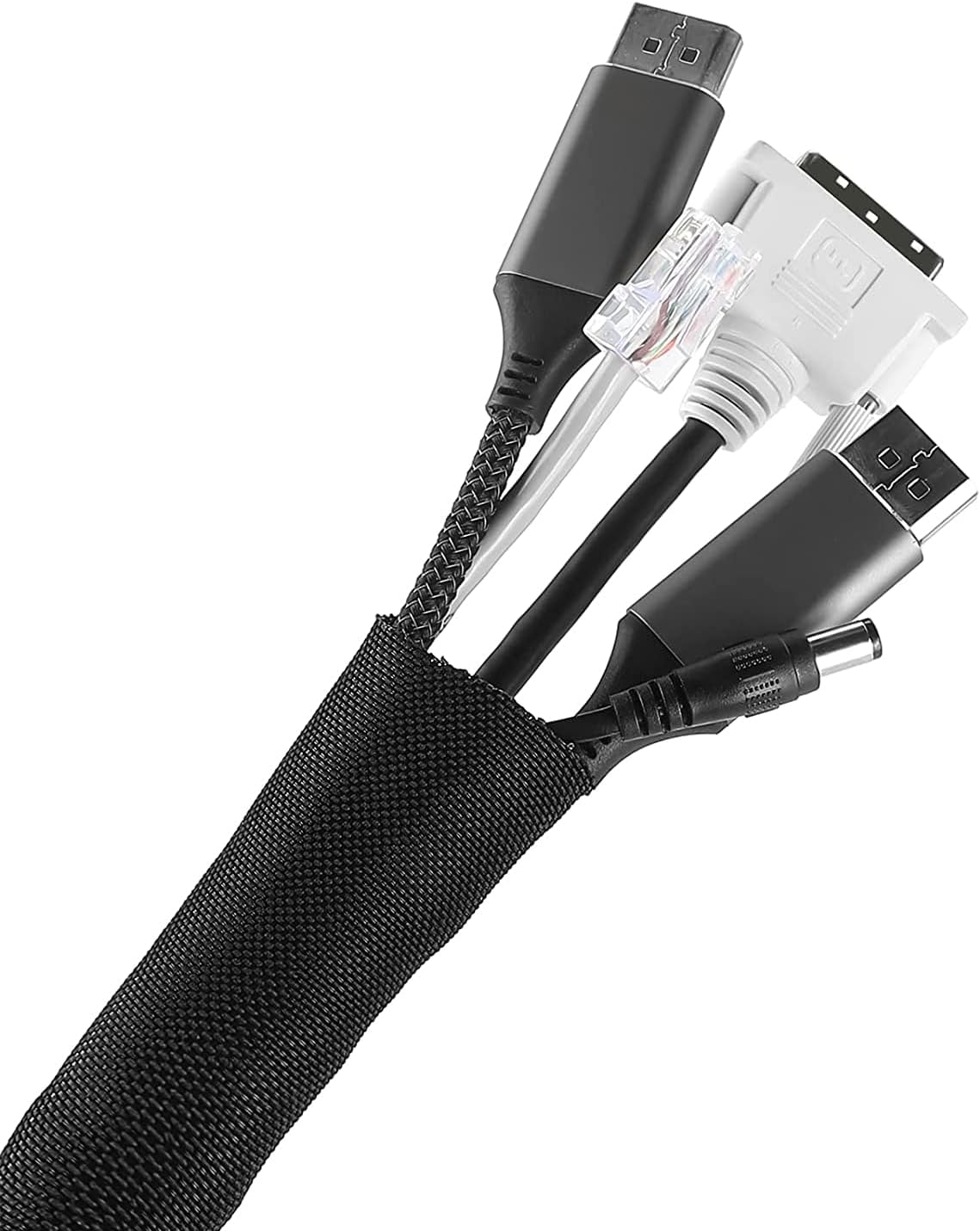 Acatana Cable Management Sleeve Cord Organizer Hide Wire Wrap Cover Protector Home Office Desk under Desk Split Hook Loop 1000Mm X 135Mm image number 4