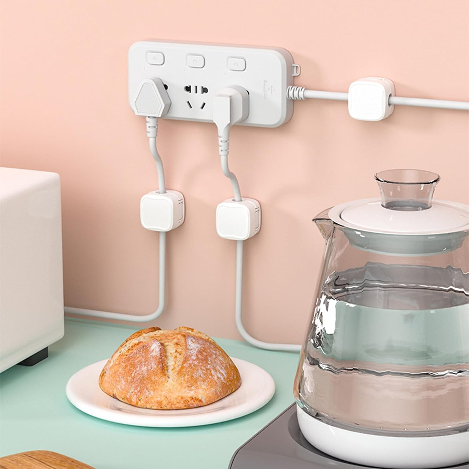 6 Pack Magnetic Cable Clips, Portable Charging Cable Organizer Holders with Back Adhesive, Smooth Opening and Closing Magnetic Cord Organiser for Office,Home,Car,Desk,Nightstand (White) image number 4