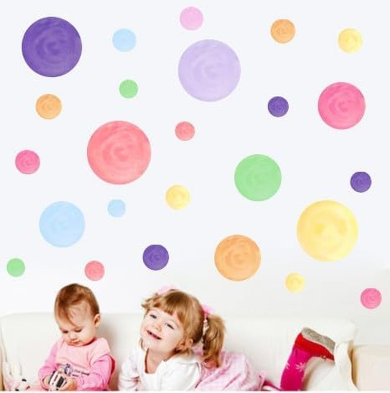 Vomika Polka Dot Wall Decals, Removable Colorful Circles Wall Stickers, Peel and Stick Art Wall Decor Mural, for Kids Bedroom Nursery Playroom Classroom Living Room Decor image number 3