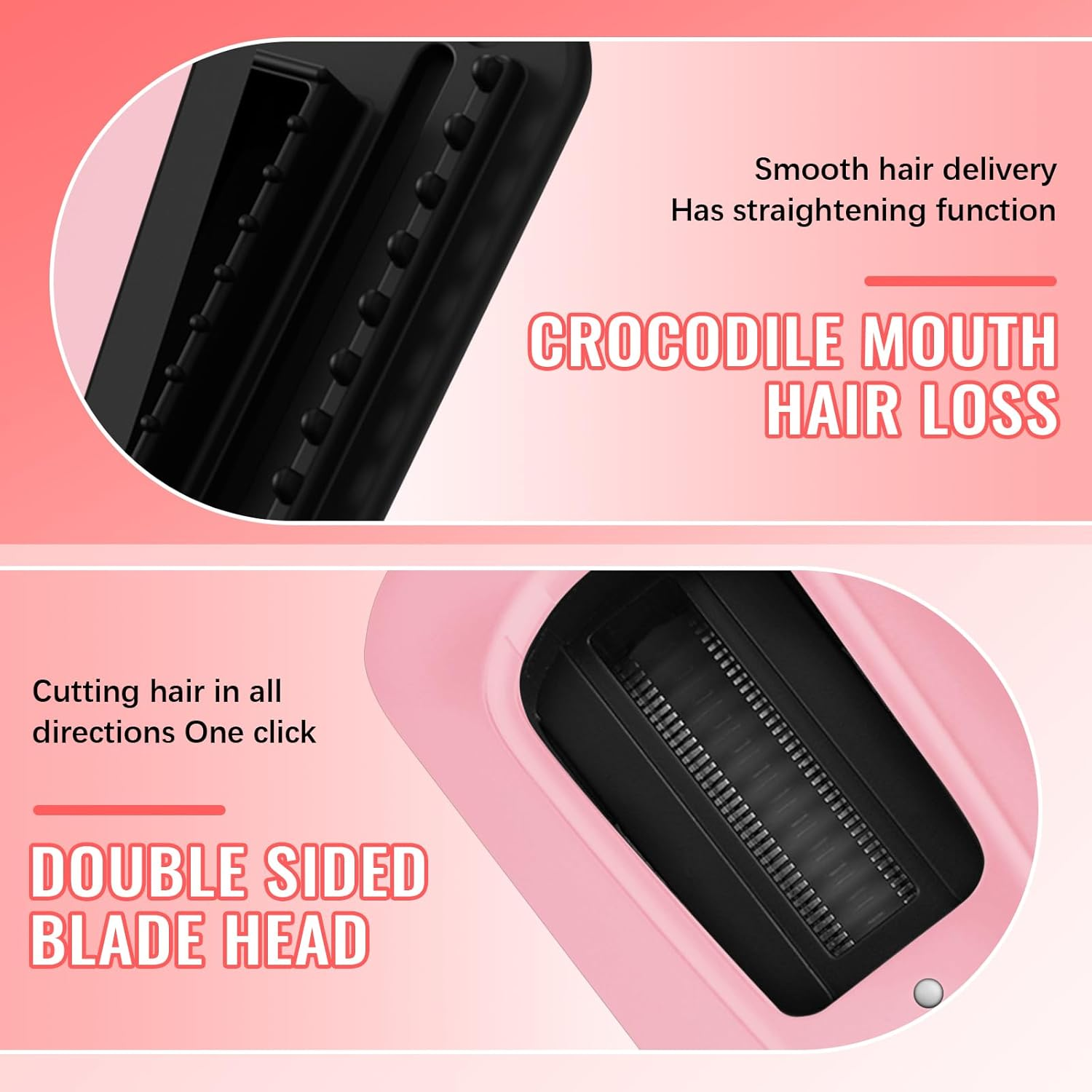 Split End Remover, Mini Cordless Hair Trimmer with Split Ends, Removes Split Ends and Broken Hair Ends Quickly and Effectively, with LED Indicator, Portable Wireless Split Ends Hair Trimmer Removes