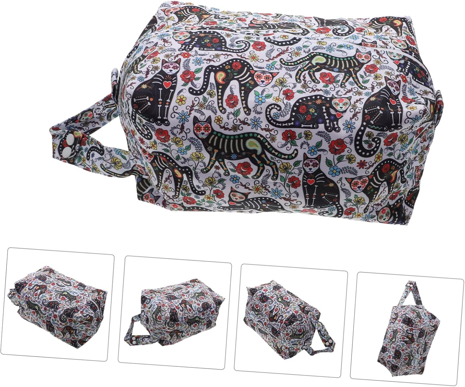 Waterproof Baby Diaper Storage Bag Reusable Nursery Pouch for Travel and Daycare Zippered Pocket, Leak-Proof Wet Dry Organizer for Infant Diapers image number 4