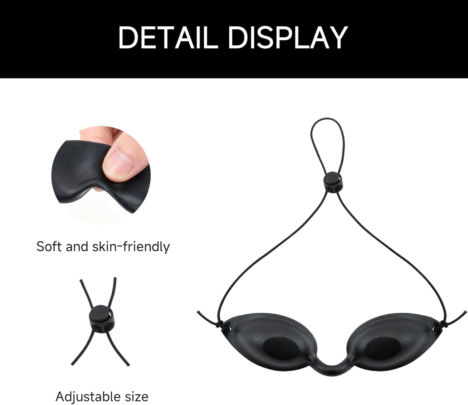 Infrared Light Therapy Safety Goggles - LED Glasses Eye Protection for IPL UV Treatments Sunbathing - Adjustable Strap Soft Silicone 2 Pcs with Transparent Glasses Cases Black image number 6