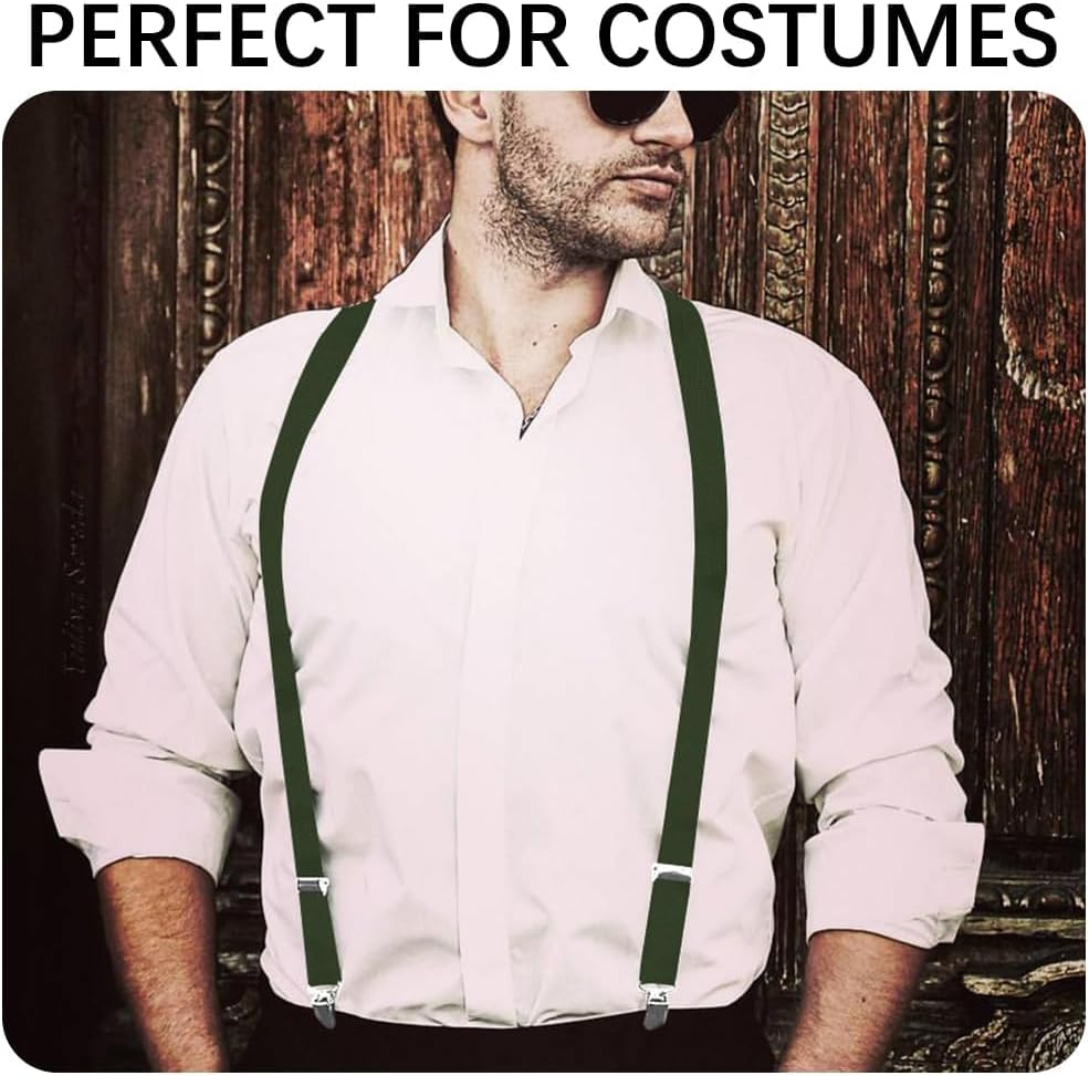 Men'S Suspenders, 1PCS 3 Hooks and Elastic Straps Y-Back, Dress Duty Braces for Heavy Duty, Big and Tall image number 6