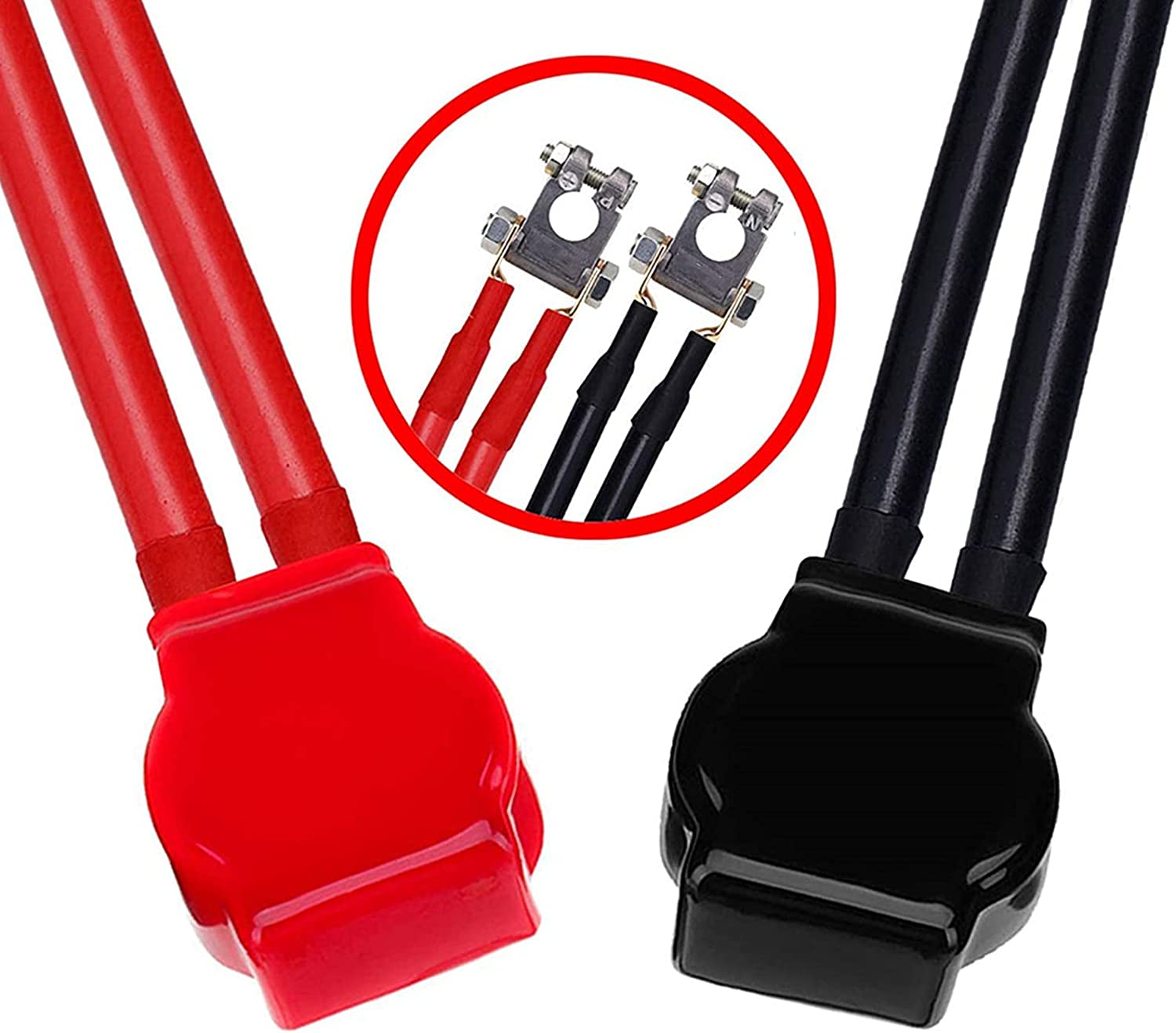 Battery Terminal Cover, Dustproof and Factory Grade Wire Connector Cap with PVC Material for Battery Positive Terminals, Red Black Top Post Style Flexible Battery Terminal Cover image number 3