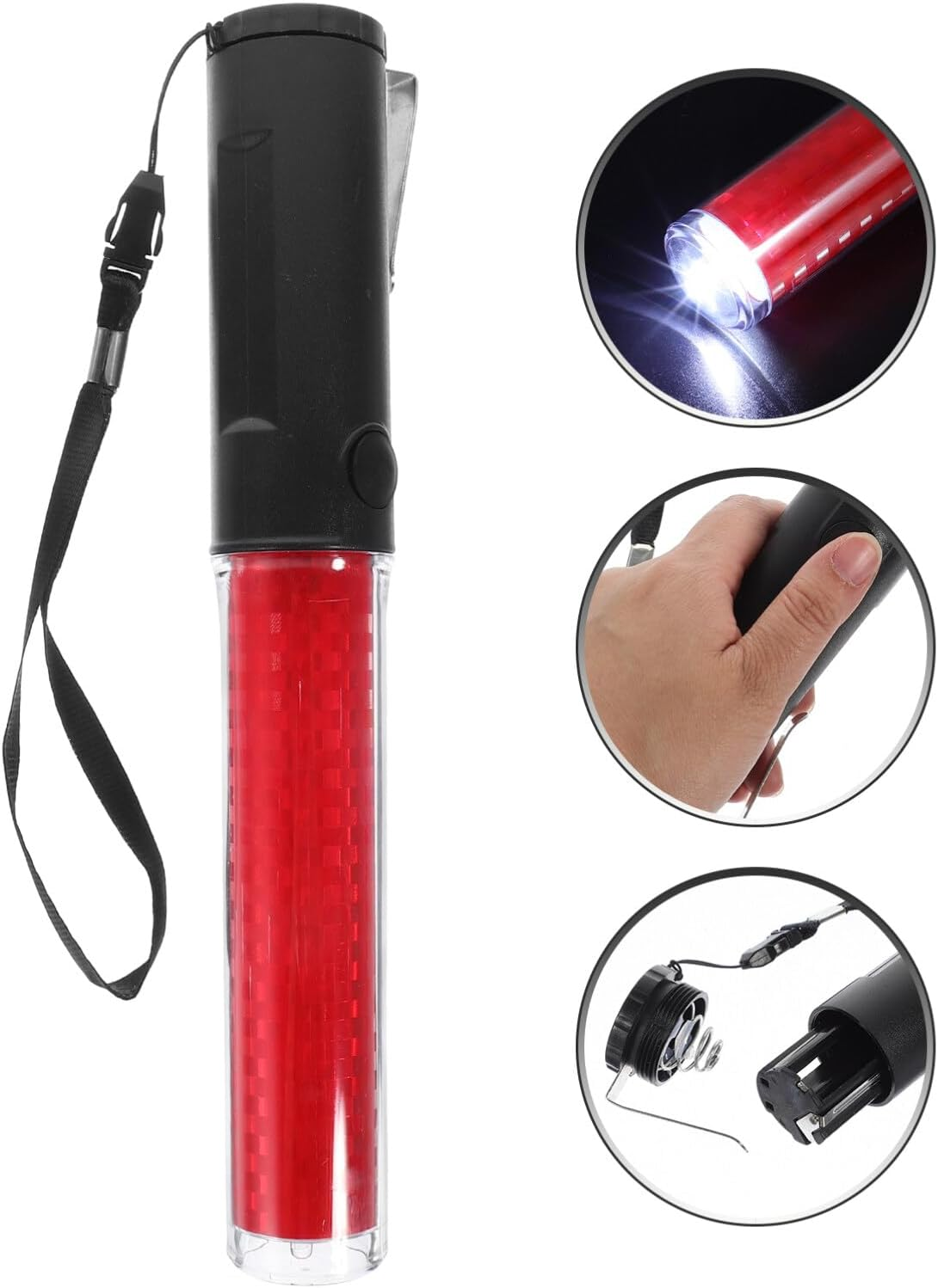 Iplusmile Signal Traffic Wand Traffic, Red LED Traffic Control Wand Control Wand Safety Traffic Light for Parking Guides Outdoor Camping Concert image number 5