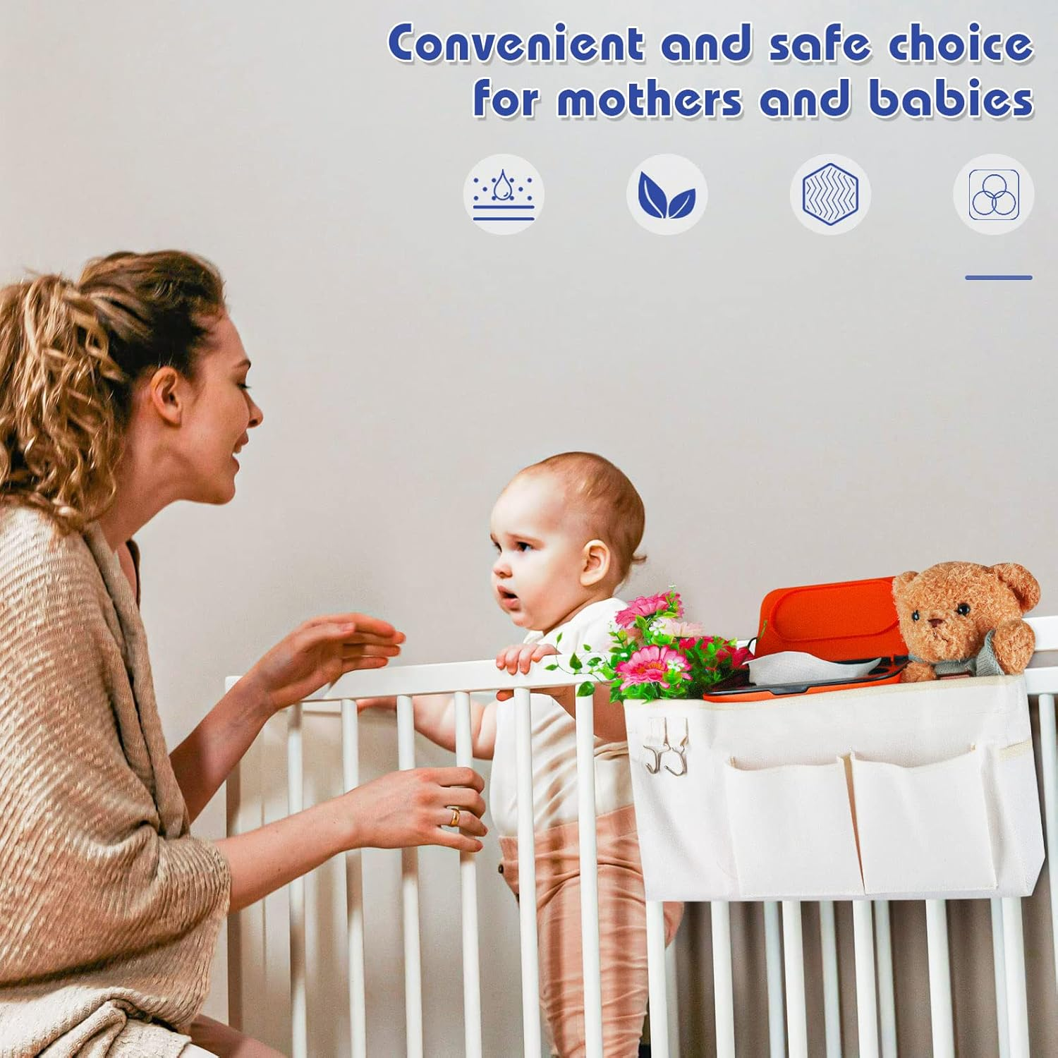 Baby Wipes Dispenser, Wipes Case Baby Wipe Holder Keeps Wipes Fresh, Non-Slip, Easy Open & Close (Black) image number 6