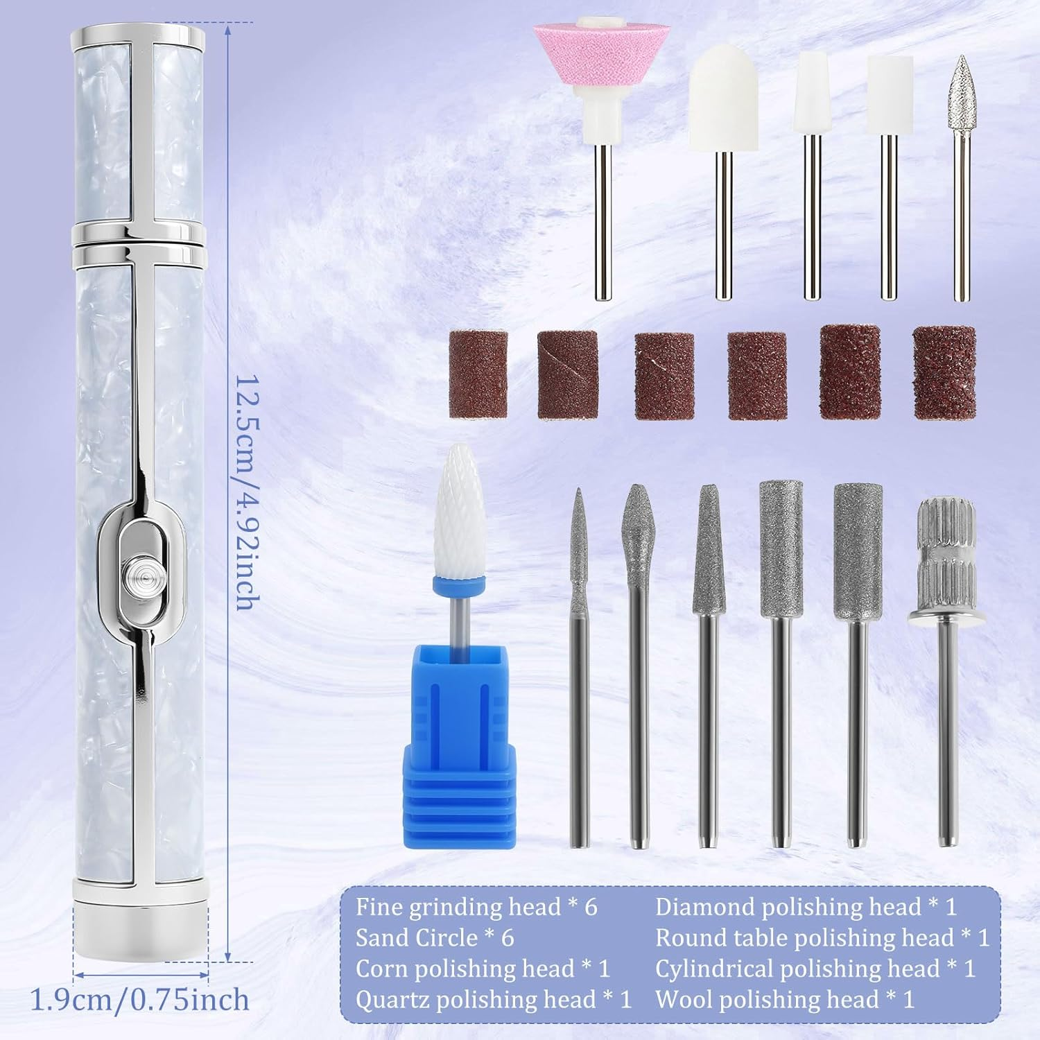 Aluminium Alloy Electric Nail File Kit for Thick Toe Nails - Rechargeable 4 Gears Electric Nail Drill Machine Low Noise Electric Nail Grinder for Various Nails and Shapes image number 1