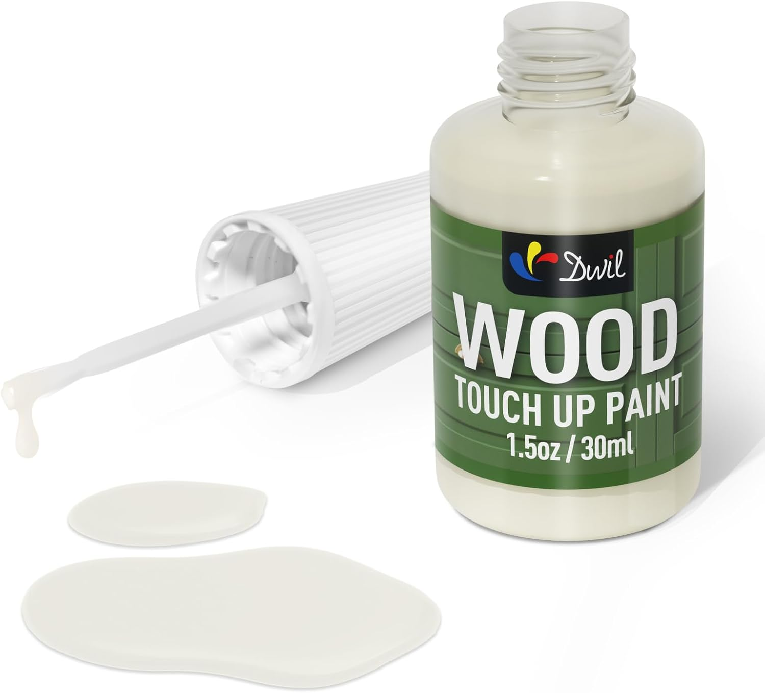 DWIL Wood Touch up Paint - 1.5 Oz Quick-Dry Paint Pen for Scratches, Chips and Spots on Furniture, Cabinets, Doors, Tables, and Dressers (Ivory White)