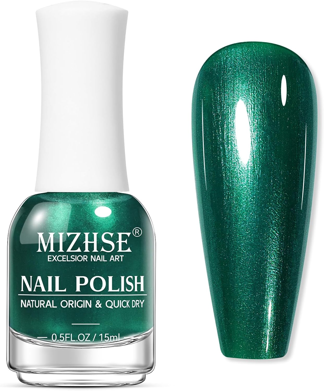 MIZHSE Silver Chrome Nail Polish, Quick Dry Metallic Nail Polish, Quick Dry Mirror Chrome Nail Lacquer Bright Color Oil-Based Nail Art Manicure Home DIY