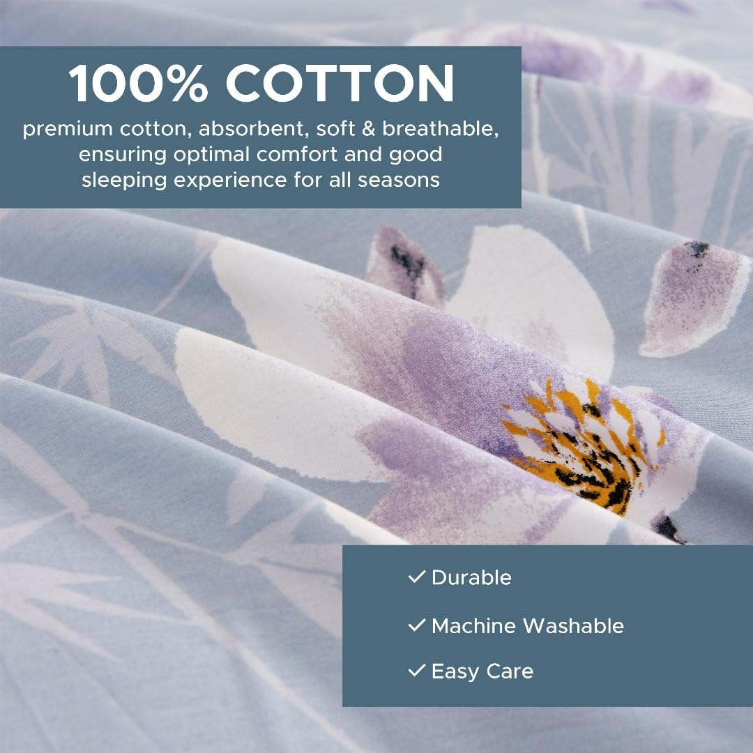 Essina Double Bed Sheets &ndash; 4 Pcs Double Bed Sheet Set - Deep Pocket Fitted Sheet &ndash;Double Bed Sheet Set Cotton 620 Thread Count &ndash; Luxury Cotton Bed Sheets Double &ndash; Violas image number 3