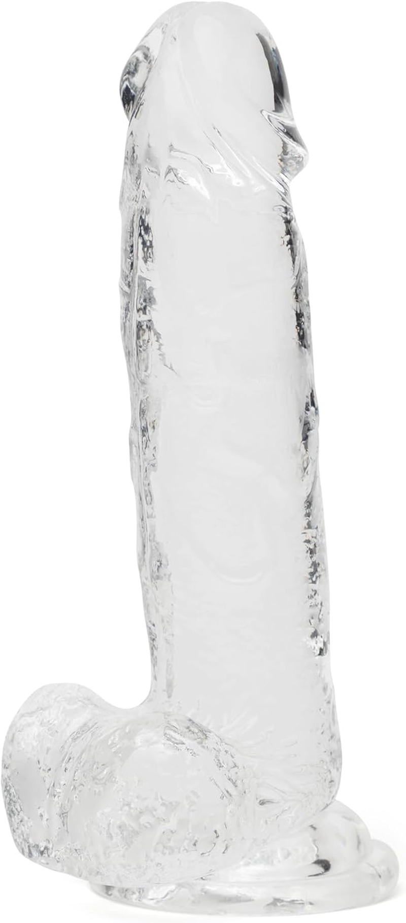 Lovehoney Realistic Dildo &ndash; 8 Inch Suction Cup &ndash; Firm G-Spot and Anal Dildo with Balls - Adult Sex Toy for Men, Women & Couples &ndash; Harness Compatible Strap on &ndash; Waterproof - Clear image number 3