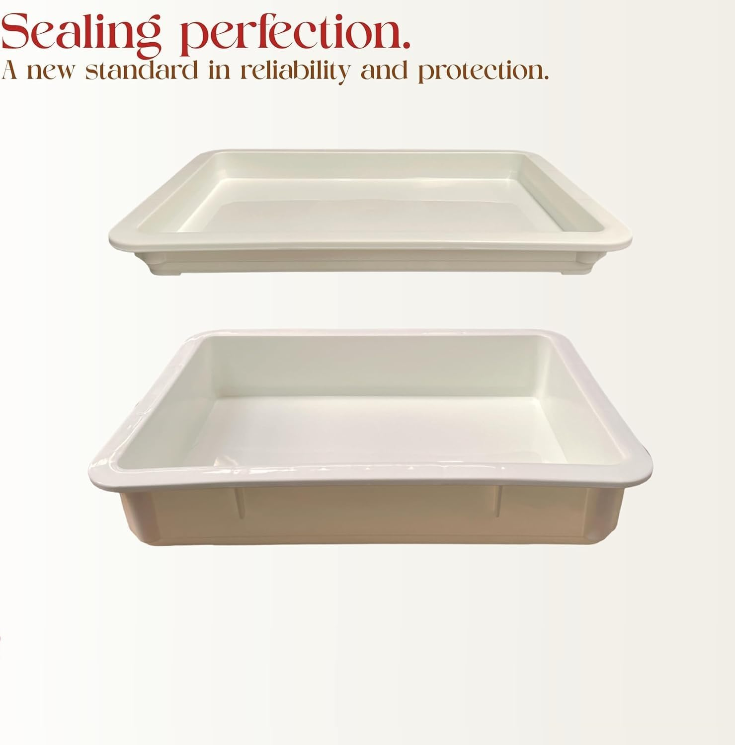 NIVMOWN【2 PACK】BPA Free Plastic Dough Proofing Box | Pizza Proofing Box, Bread Proofing Box | Stackable, with Covers, with Lid | Premium Quality (44.5 Cm* 32 * 8.5 Cm) image number 2