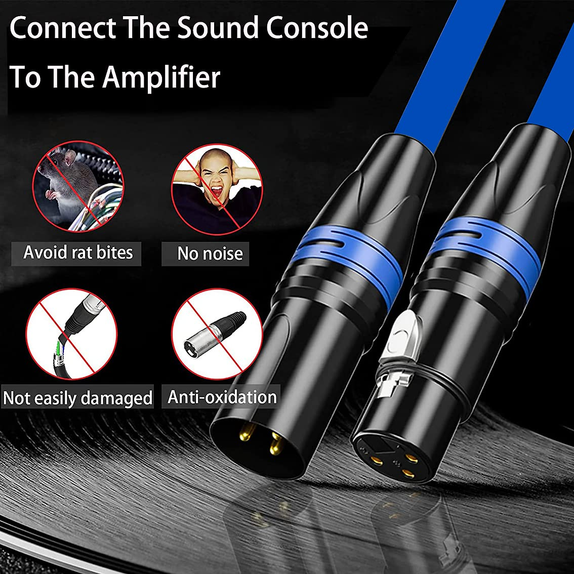 XLR Cable, Tunghey Microphone Cable XLR Male to Female Heavy Duty Balanced Microphone Cord Compatible with Preamps/Speaker Systems and More (2M) image number 4