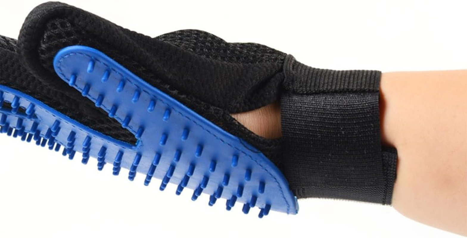 Namvo 2Pcs Pet Gloves Gentle Grooming Gloves High Performance Glove Massage Gloves with Improved Five Finger Design - Great for Dogs and Cats (Blue) image number 4