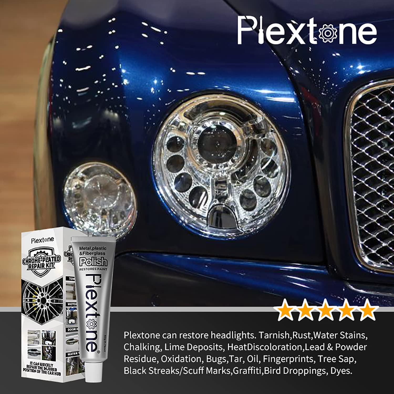 Plextone Metal Polish Paste for Home, Bike, Boat and Car Cleaning, Alloy Wheel Cleaner, Rust Remover for Metal, All-Purpose Metal Cleaner 50Ml Tube (S311) image number 2