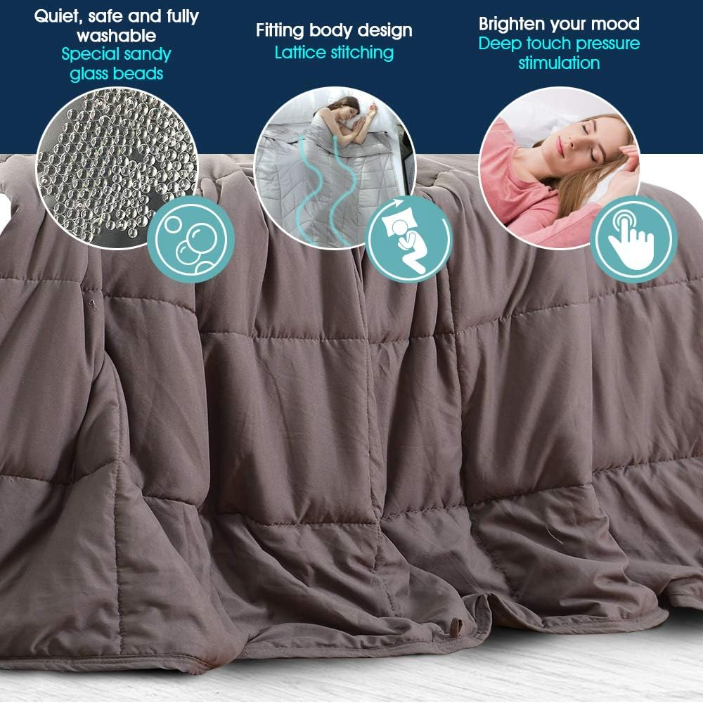 Dreamz 9KG Adults Size anti Anxiety Weighted Blanket Gravity Blankets Mink image number 2