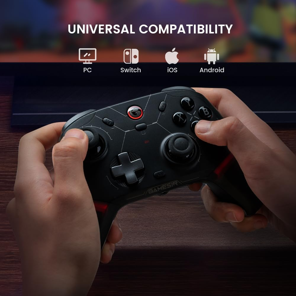 Gamesir Cyclone 2 PC Controller Mag-Res TMR Sticks 1000Hz Report Rate Hall & Micro 2-In-1 Triggers RGB Lighting with Charging Dock for Pc/Switch/Ios/Android (Black) image number 4