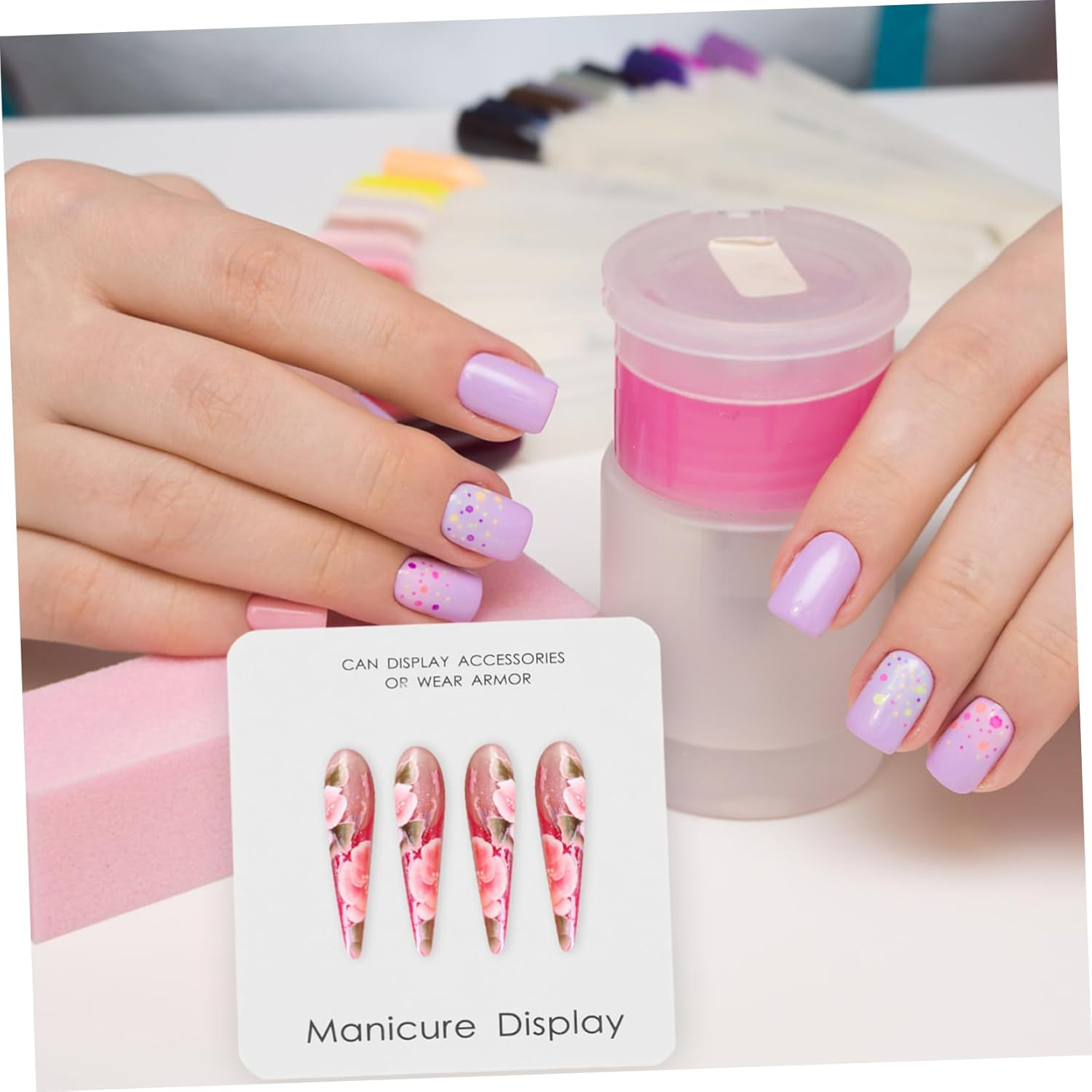 LOLIPPYY 40Pcs Nail Art Storage Card Nail Tips Display Cards Manicure Showing Board Organizer Makeup Storage Organizer image number 3