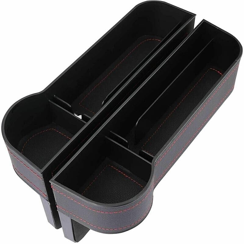 2PCS Car Seat Gap Slit Storage Organiser PU Leather Storage Box Phone Bottle Holder- Enhance Vehicle Organization & Prevent Item Slips