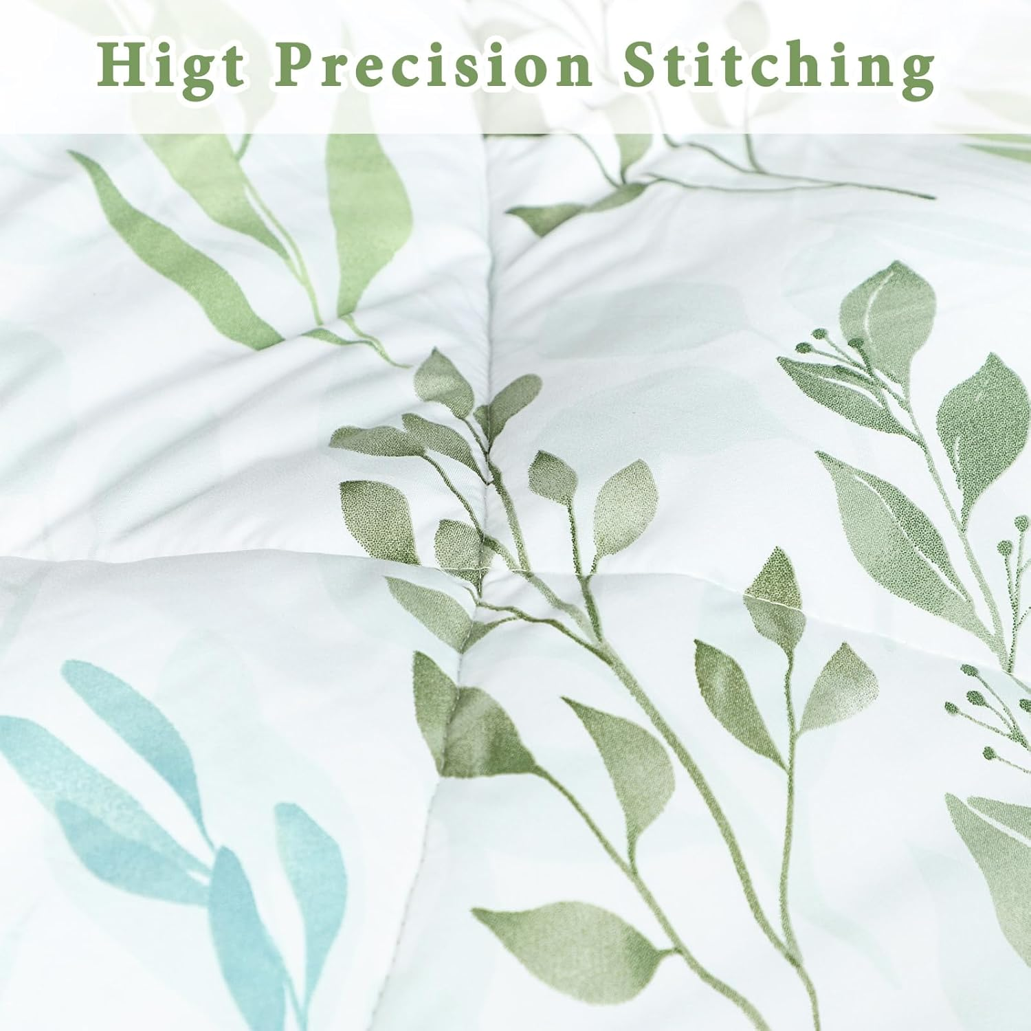 DILIMI King Size Comforter Set, 3 Pieces King Comforter Set, Reversible Green Comforter King, Ultra Soft and Fluffy Bedding Comforter Sets with Comforter, 2 Pillowcase image number 1