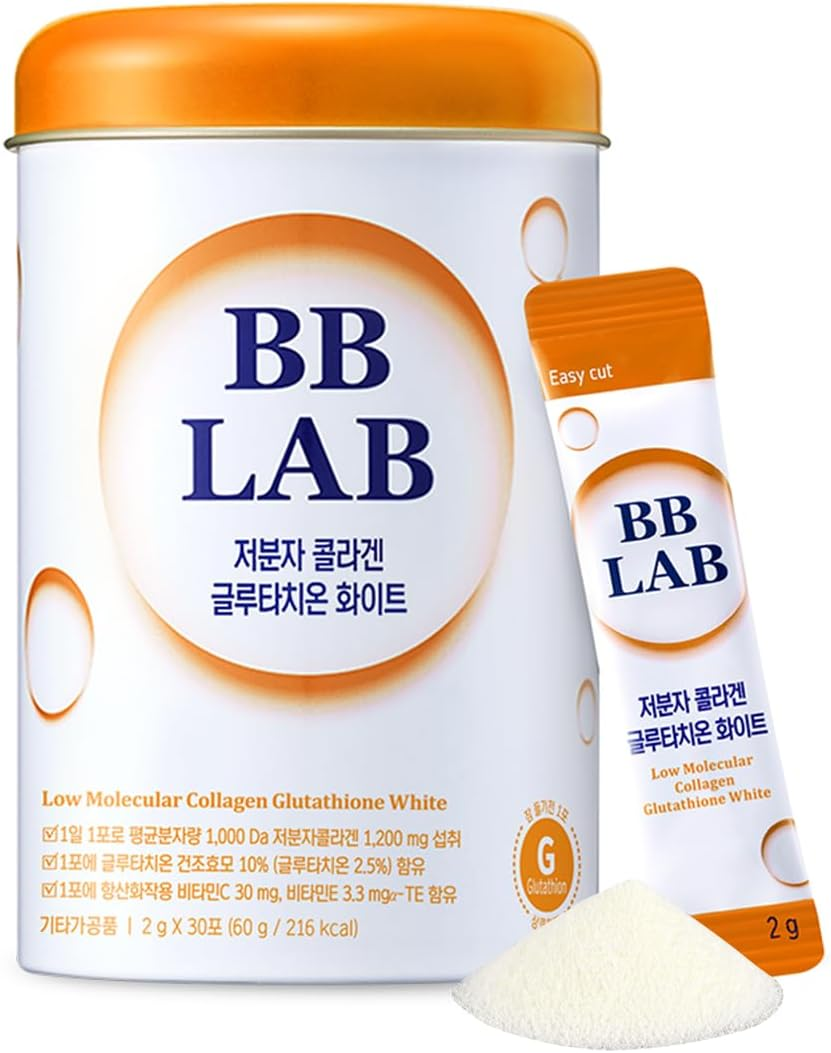 BB LAB Collagen Glutathione White, Low Molecular Collagen & Glutathione Stick Supplement, Fast Abosorption, Fish Collagen, Vitamin C, Vitamin E, Glutathione, Orange Flavor - 30 Ct image number 5