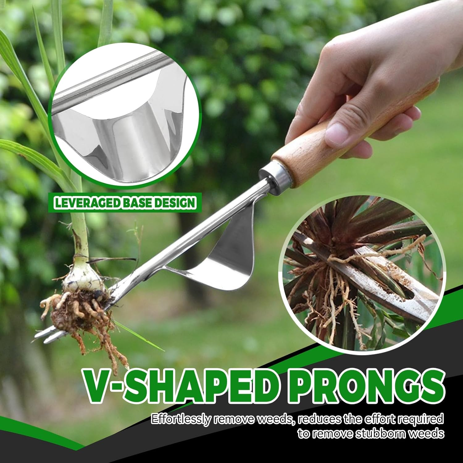 Thickened Stainless Steel Weed Remover Tool, Gardening Hand Tools, Gardening Tools for Men, Garden Tools Set, Weed Accessories image number 1