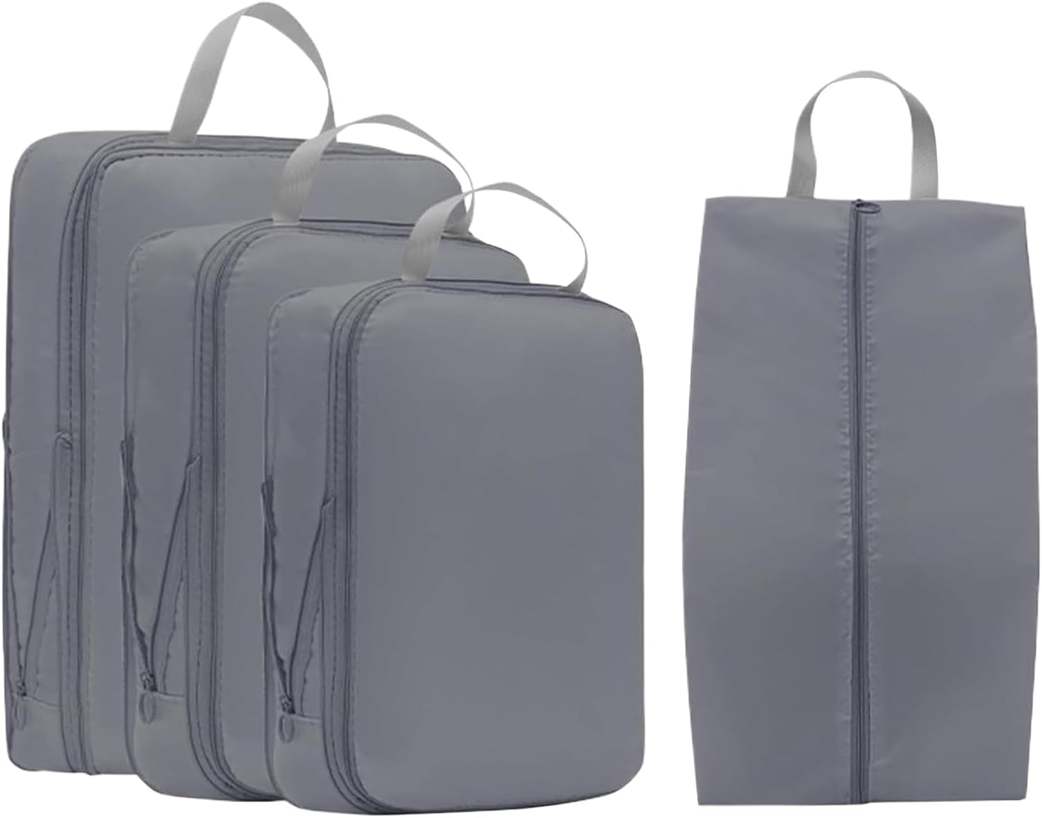 Compression Packing Cubes Travel - Double Zipper Travel Organizer Set for Carry On, Waterproof Carry on Clothing Storage Accessories for Road Trip Vacation Outdoor