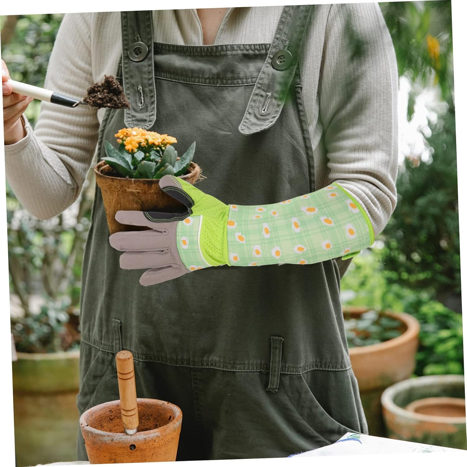 Yardenfun Gloves for Indoor Gardening Wending Gloves Garden Supplies Work Gloves Handling Glove Easy to Clean image number 2