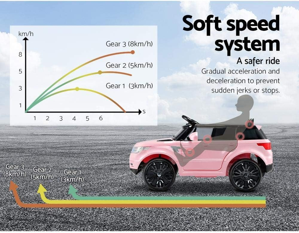 Rigo Kids Ride on Car SUV, Remote Control 6V Battery Horn Headlight Built-In Music 30Kg Capacity Safety Seat Belt Electric Cars Kid Toy Pink - Red image number 7