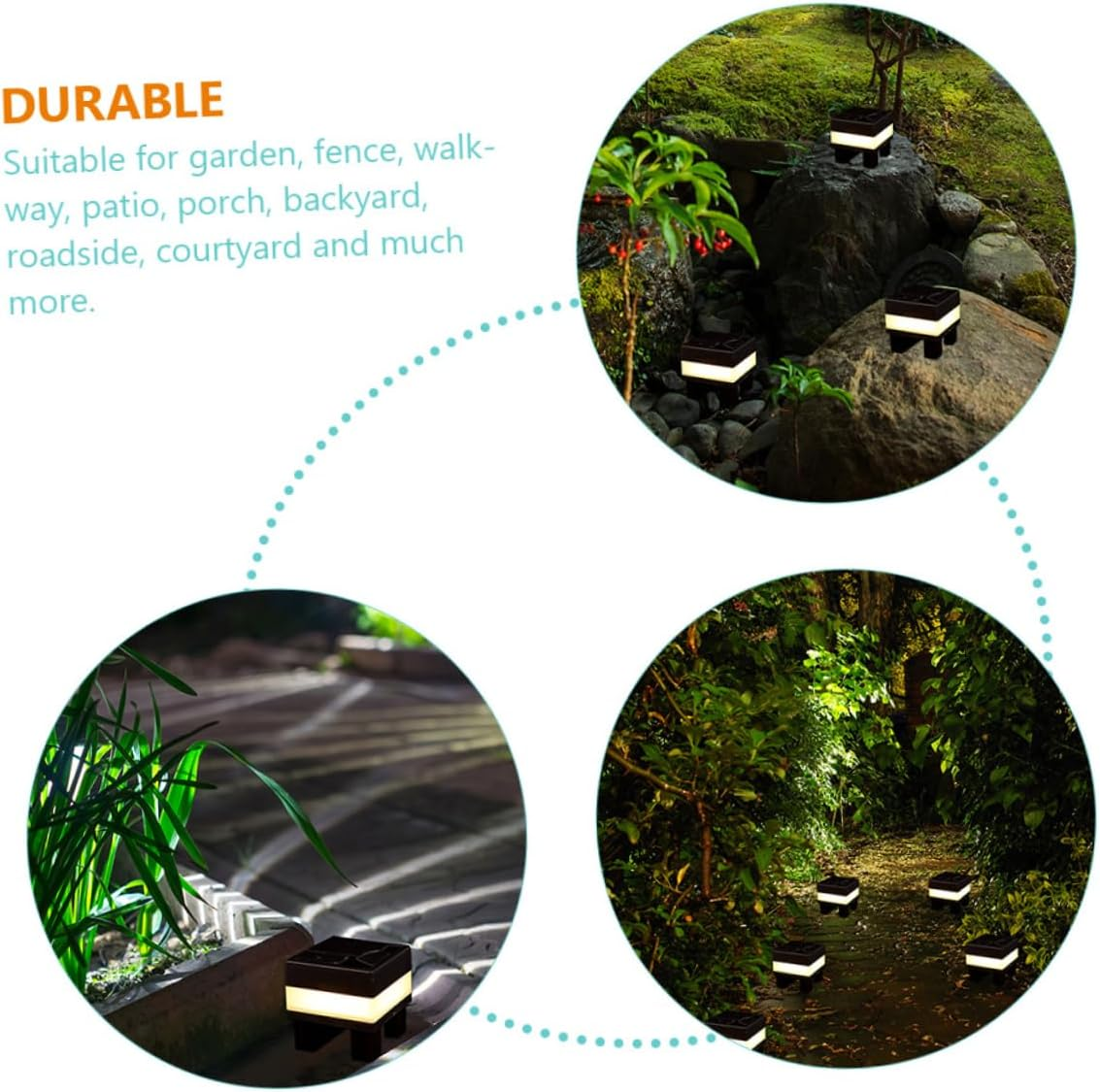 Outdoor Solar Fence Post Lights 2Pcs Solar Lamp Post Light IP55 Waterproof for Yard Garden image number 6