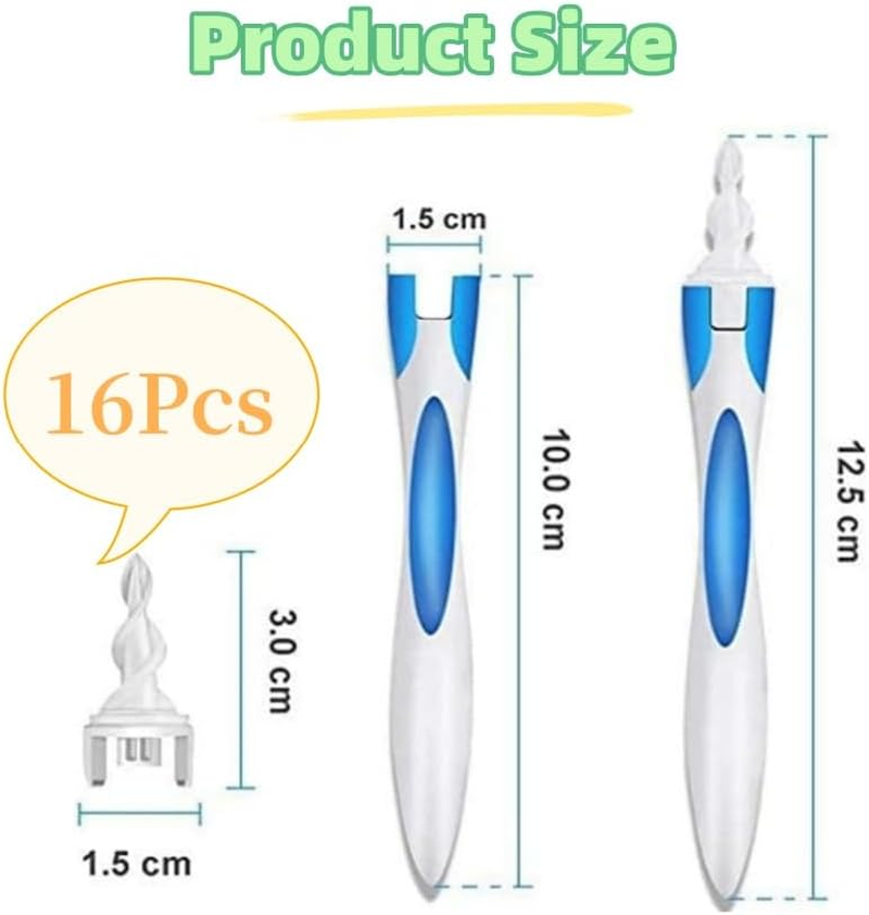 Earwax Remover Tool,Reusable Earwax Removal Kit Safe Ear Cleaner with 16 Pcs Soft and Flexible Replaceme image number 4