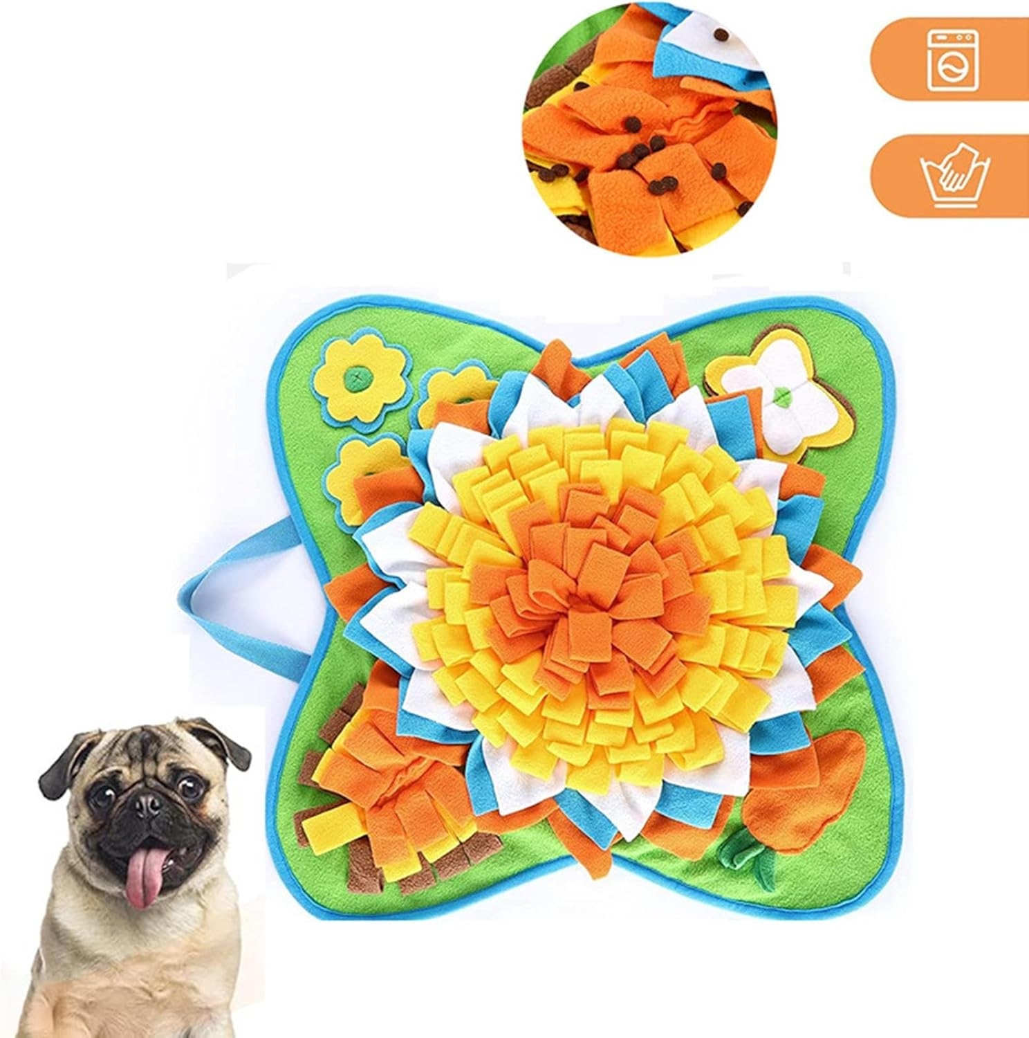 Foraging Mat for Dogs | Snuffle Feeding Dog Mat,Portable Interactive Feed Game for Boredom, Pet Treats Feeding Mat for Small Medium Rabbits Dogs Jmedic image number 5