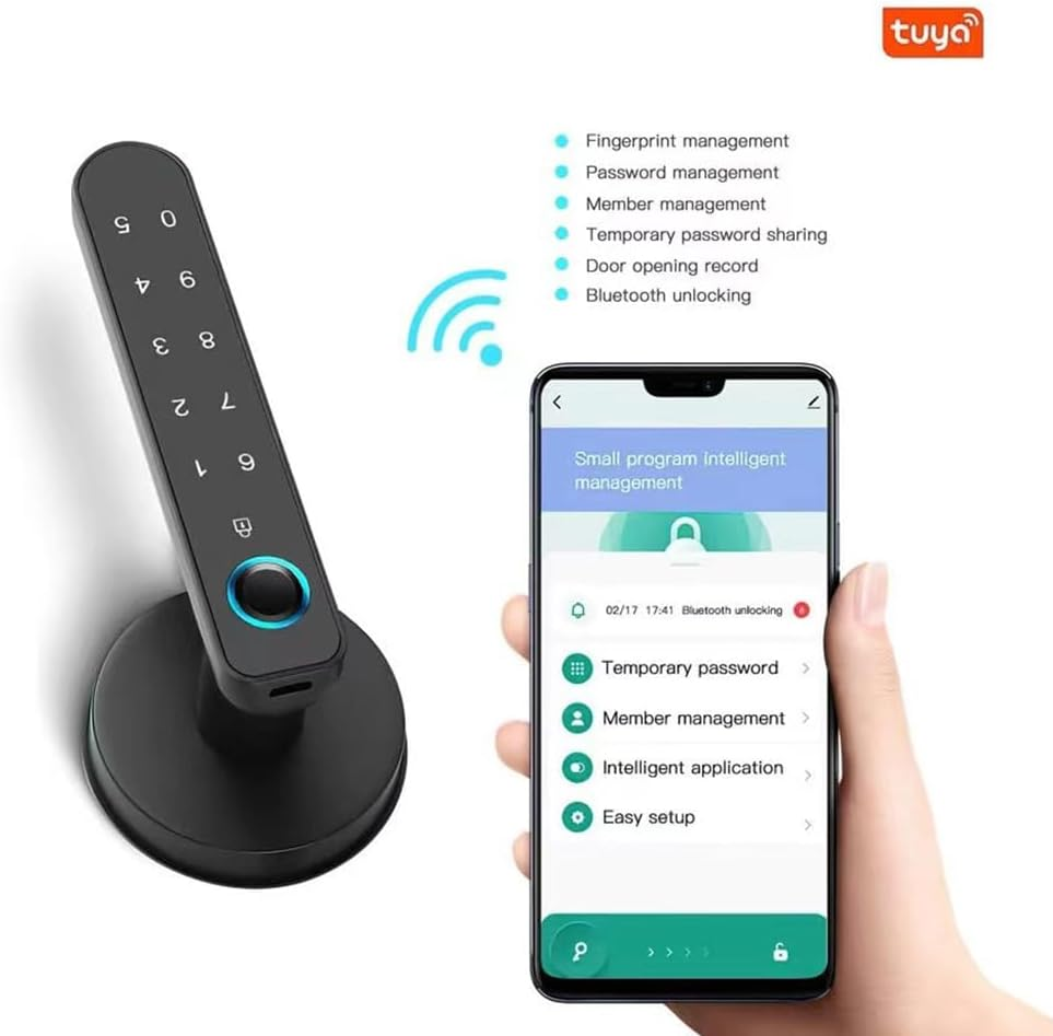 Xenocam Fingerprint Smart Door Lock Keyless Entry 3-In-1 Door Lock, Smart Lever Unlock by Fingerprint/Keypad/Code/Key for Home, Hotel, Apartment, Office, Bedroom image number 1