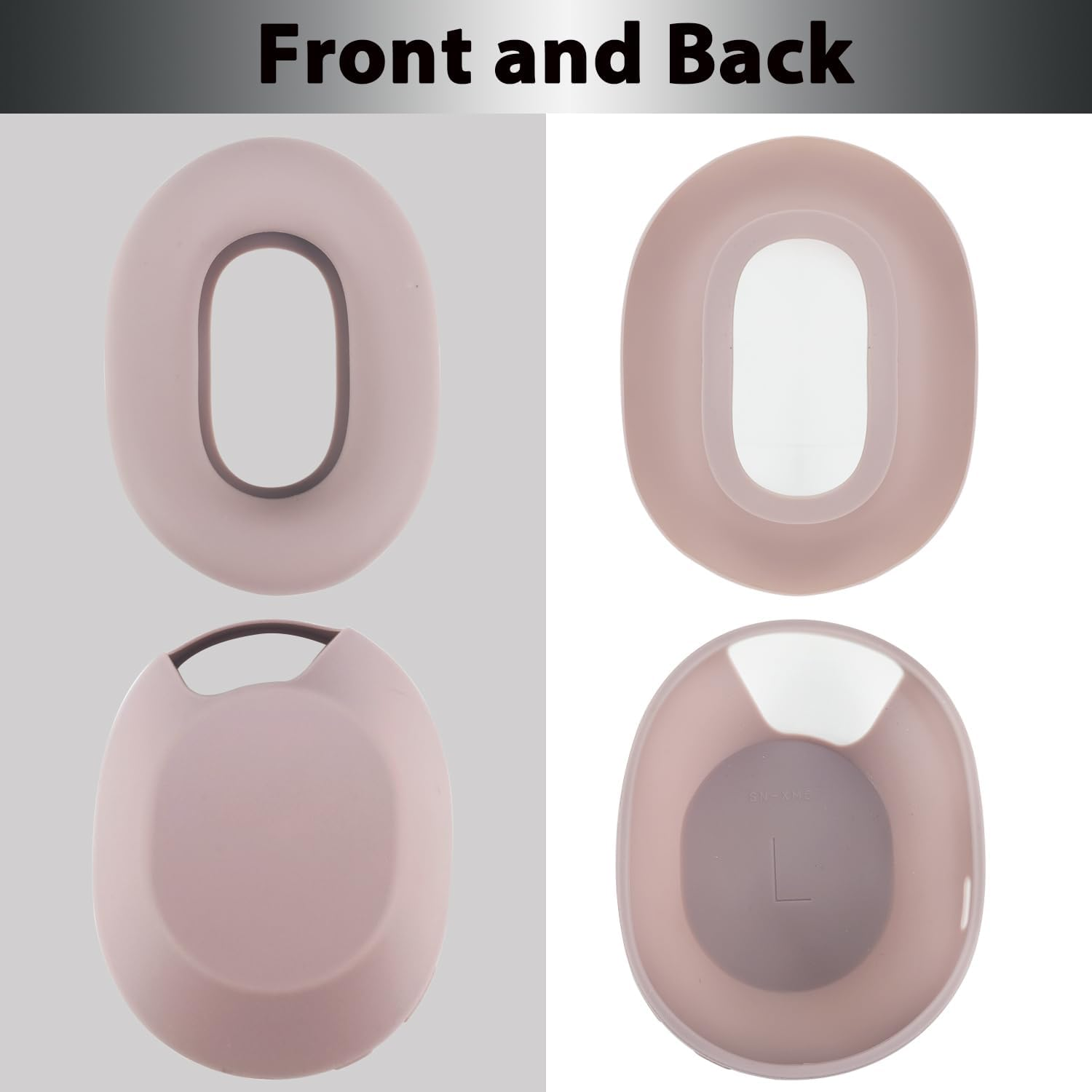 Adhiper 3Sets Silicone Sweat Case Cover for Sony WH-1000XM5 Headphones, XM5 Covers Accessories Silicone Ear Pads Covers & Headband Cover & Ear Cups Protector, Washable & Sweatproof - Smoky Pink - Off White image number 4