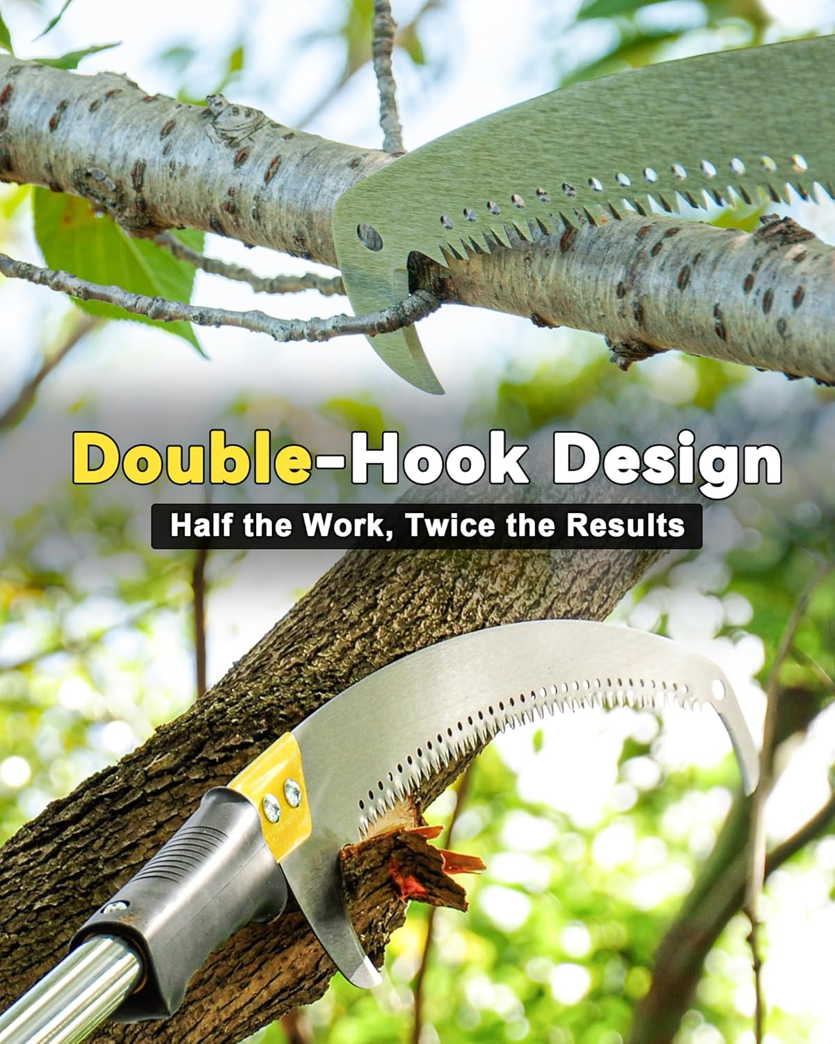 Blumetrec 327Cm Pole Saw with Adjustable Length for Tree Trimming, Lightweight Manual Pruning Saw with Mn Steel Blade, Long Extension Branch Cutter Pole Pruner for Yard, Garden, Patio and Forestry Use image number 5