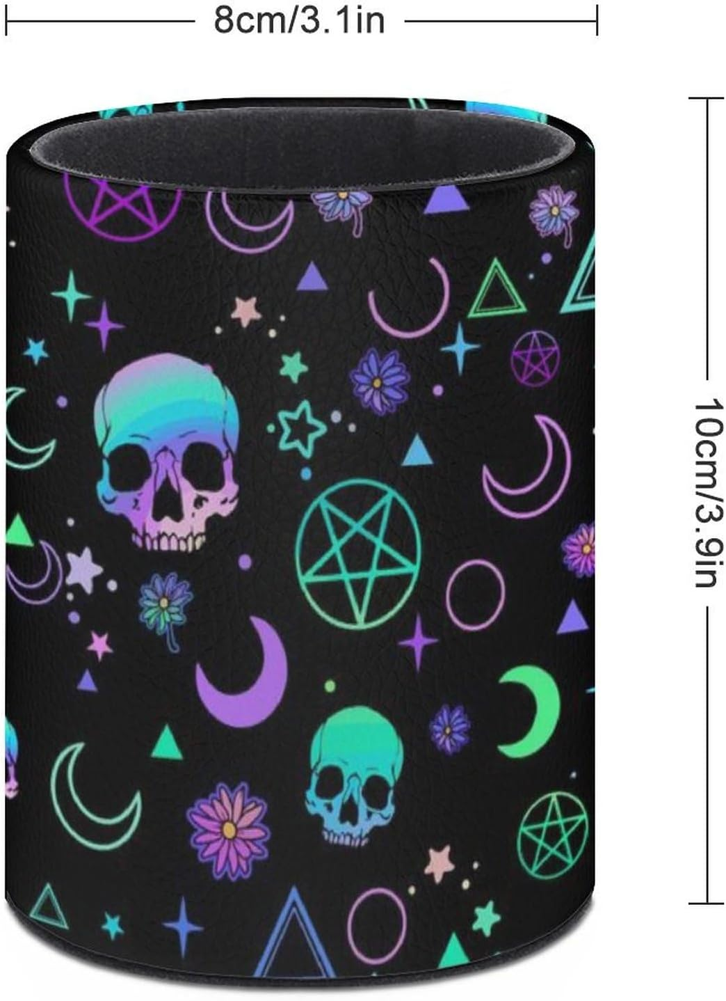 Magic Skull Pen Holder Pencil Organizer Cute Pencil Cup Desk Decor Makeup Brush Holder PU Multifunctional Office Suppliesfor Home Classroom School image number 1