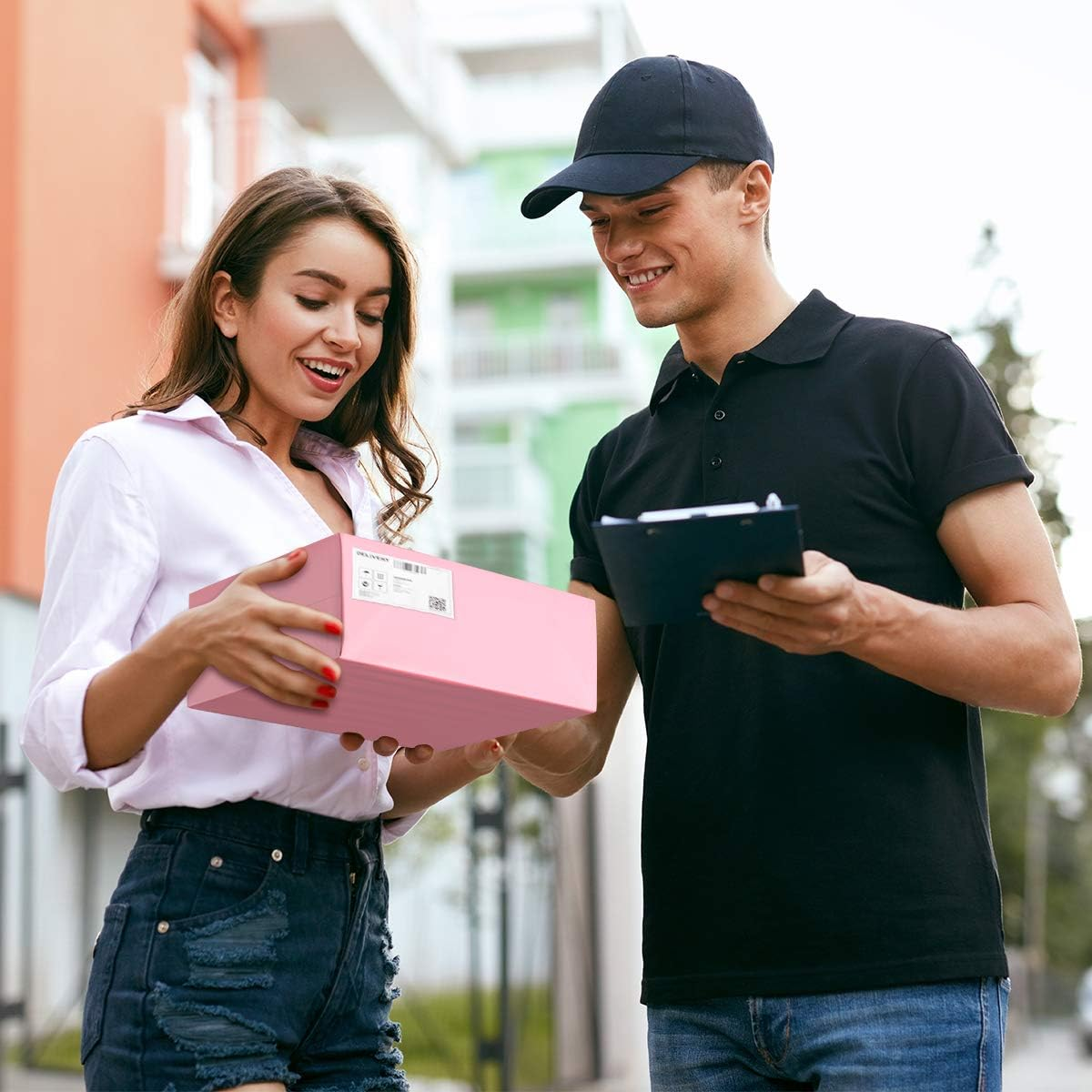 UCGOU Poly Mailers 14.5X19 Inch Light Pink 100 Pack Large Shipping Bags #7 Strong Thick Mailing Envelopes Self Sealing Adhesive Waterproof and Tear Proof Boutique Packaging Postal for Clothing image number 5