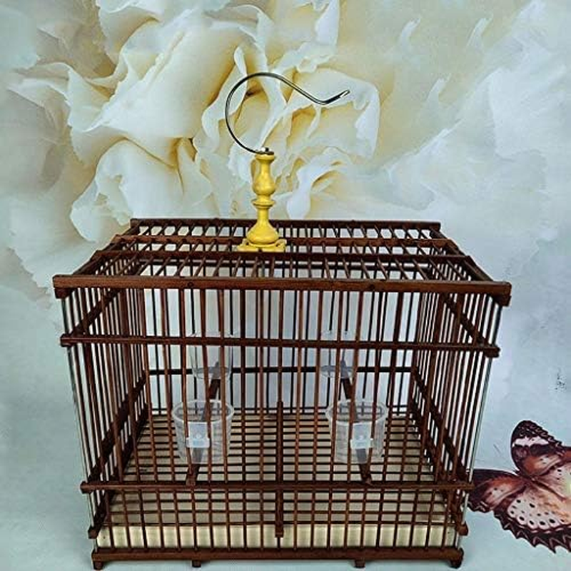 Bird Cage Rectangular Bird Cage Brown Indoor and Outdoor Bird Cage Natural Environmentally Friendly Material Suitable for Small Bird Breeding Birdcages Decor image number 1