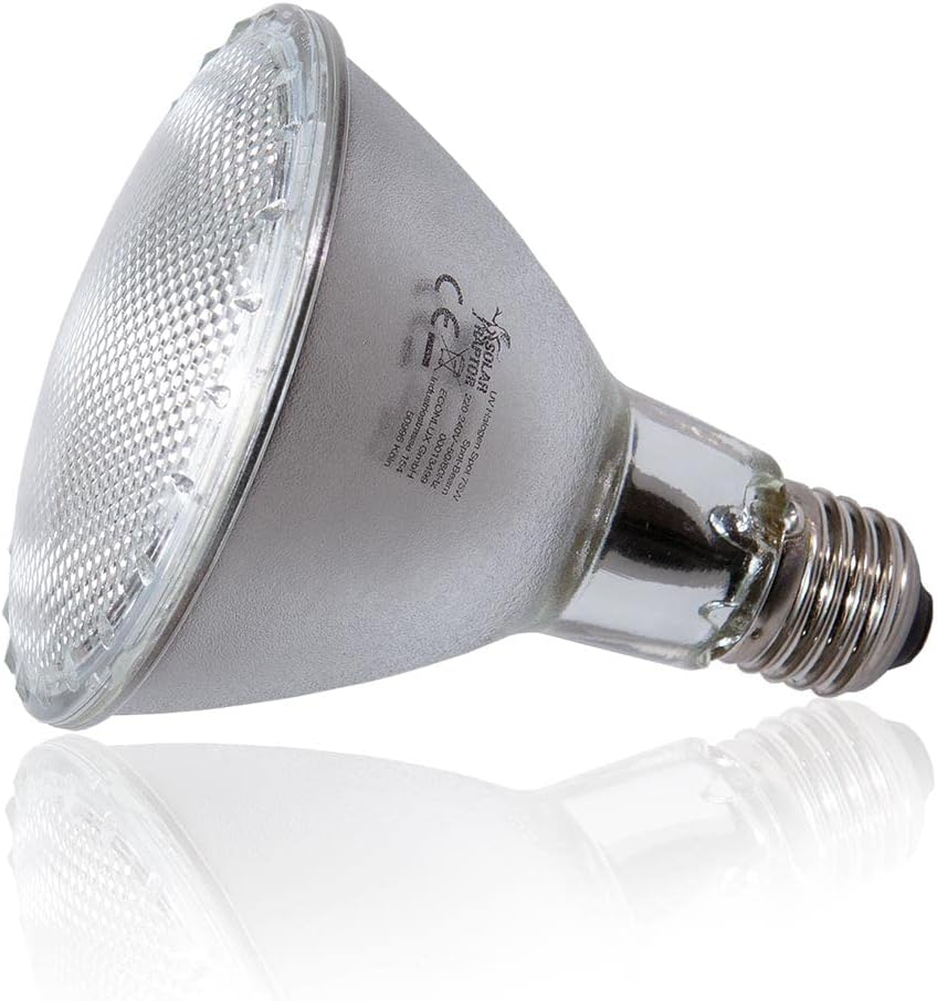 UV Halogen Spot 75 Watt, Reptile Heat Lamp, Terrarium Lamp with Daylight Spectrum