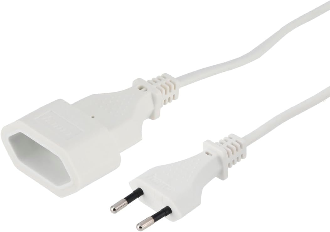 Extension Cord with European Plug, for Indoors, 5 M, White