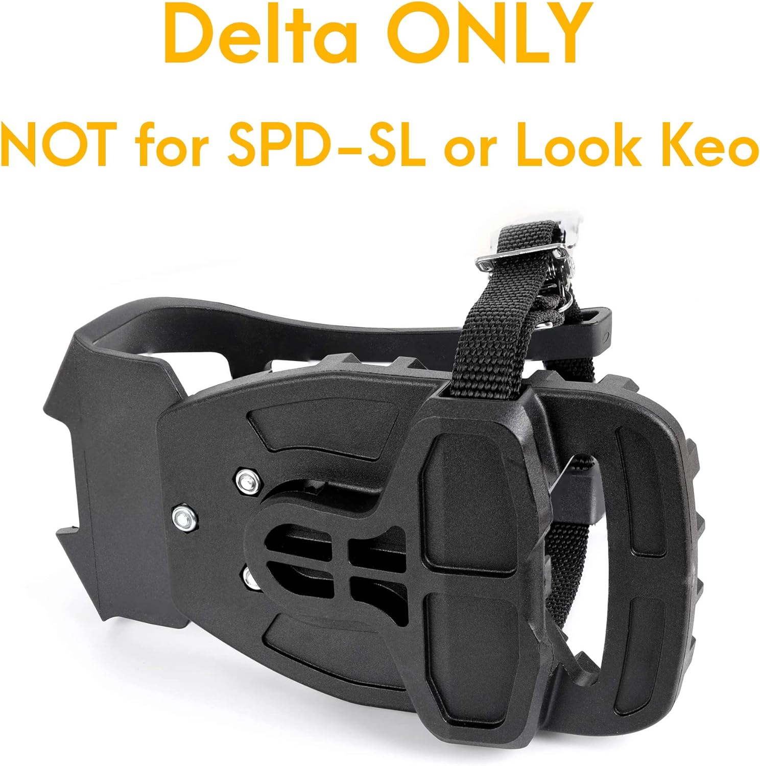 Venzo Bike Bicycle Toe Clips Cage Indoor Exercise Spin Bike Pedal Adapters - Compatible with Peloton Bike Pedal & Convert Look Delta Pedals to Toe Clip Straps - Ride with Sneakers image number 3