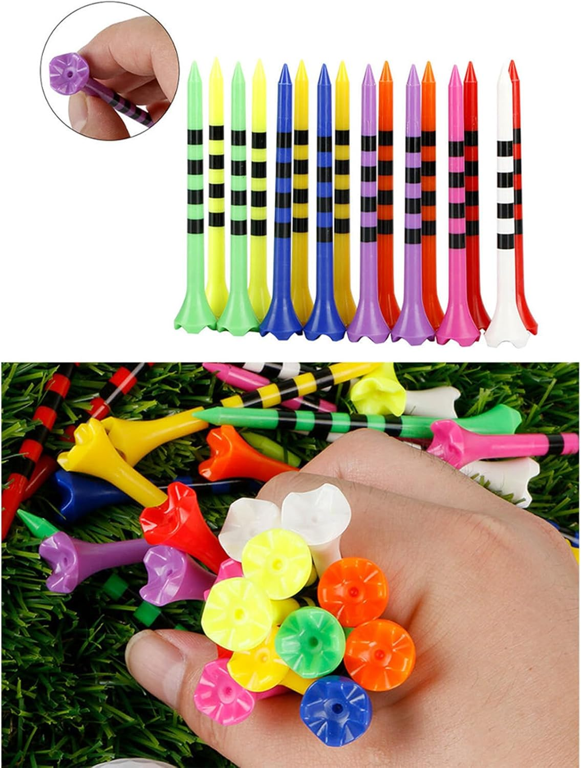 30Pcs Golf Tees,Golf Tees Bulk Reduce Side Spin and Friction,Fathers Day Christmas Birthday Gifts from Daughter Son, Men
