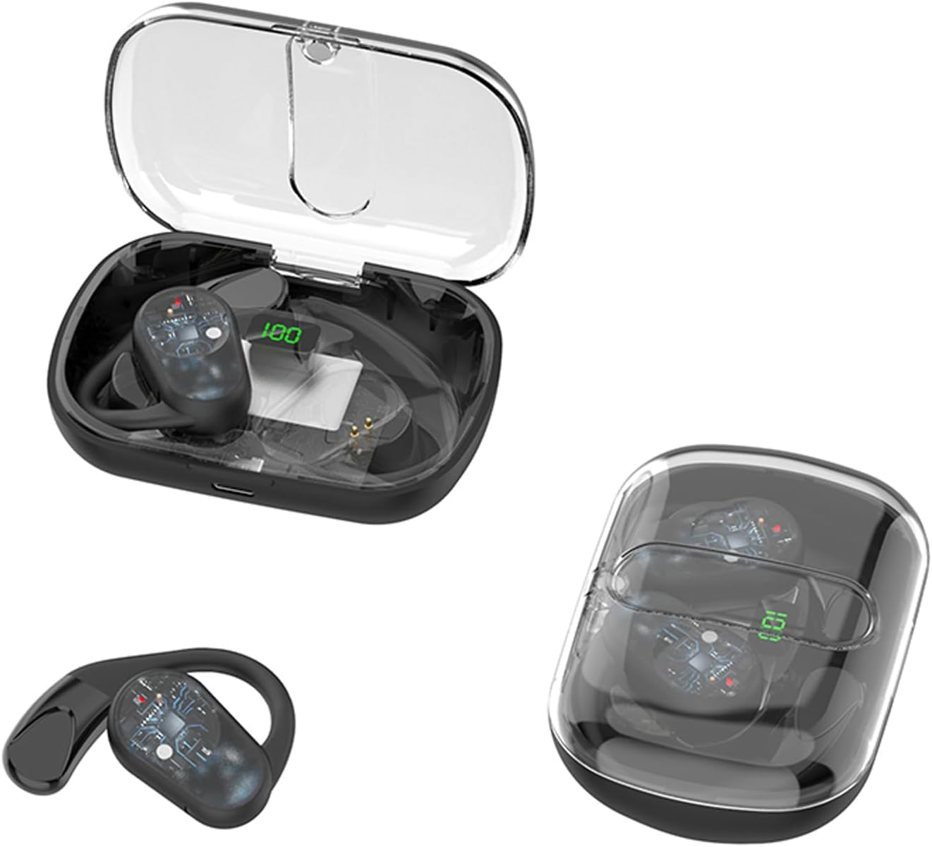 Xmenha Open Ear Wireless Bone Conduction Sport Headphones Bluetooth 5.3, Multiple Colors, IPX5 Water Resistant, 30H Playtime, USB-C, Touch Control, Adult Unisex, Xmenha-Zxy-Ows80