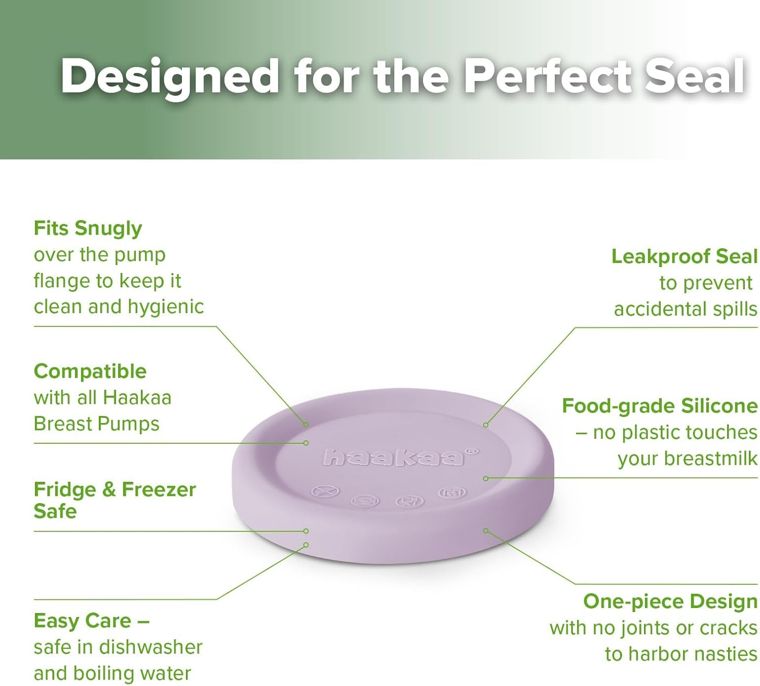 Haakaa Manual Breast Pump Cap (Lavender) - Made of Premium Grade Silicone, Suitable for All Haakaa Breast Pump