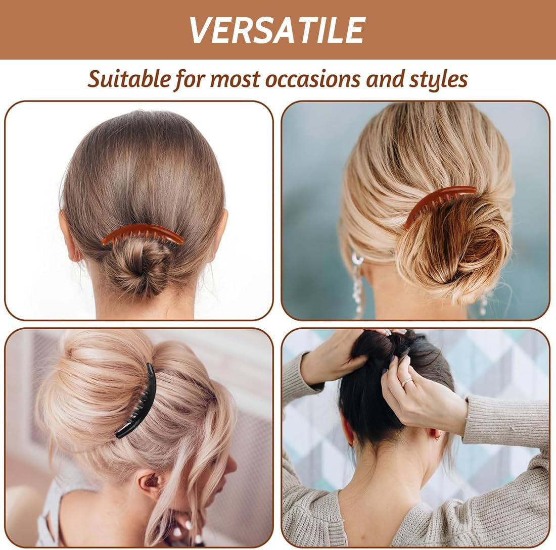 XYTAHDM Pack of 6 Hair Combs with 7 Teeth, Hair Comb for Cliping, French Hair Clip, Combs Side Combs, Acrylic Side Comb, Side Comb, Side Comb for Women image number 1