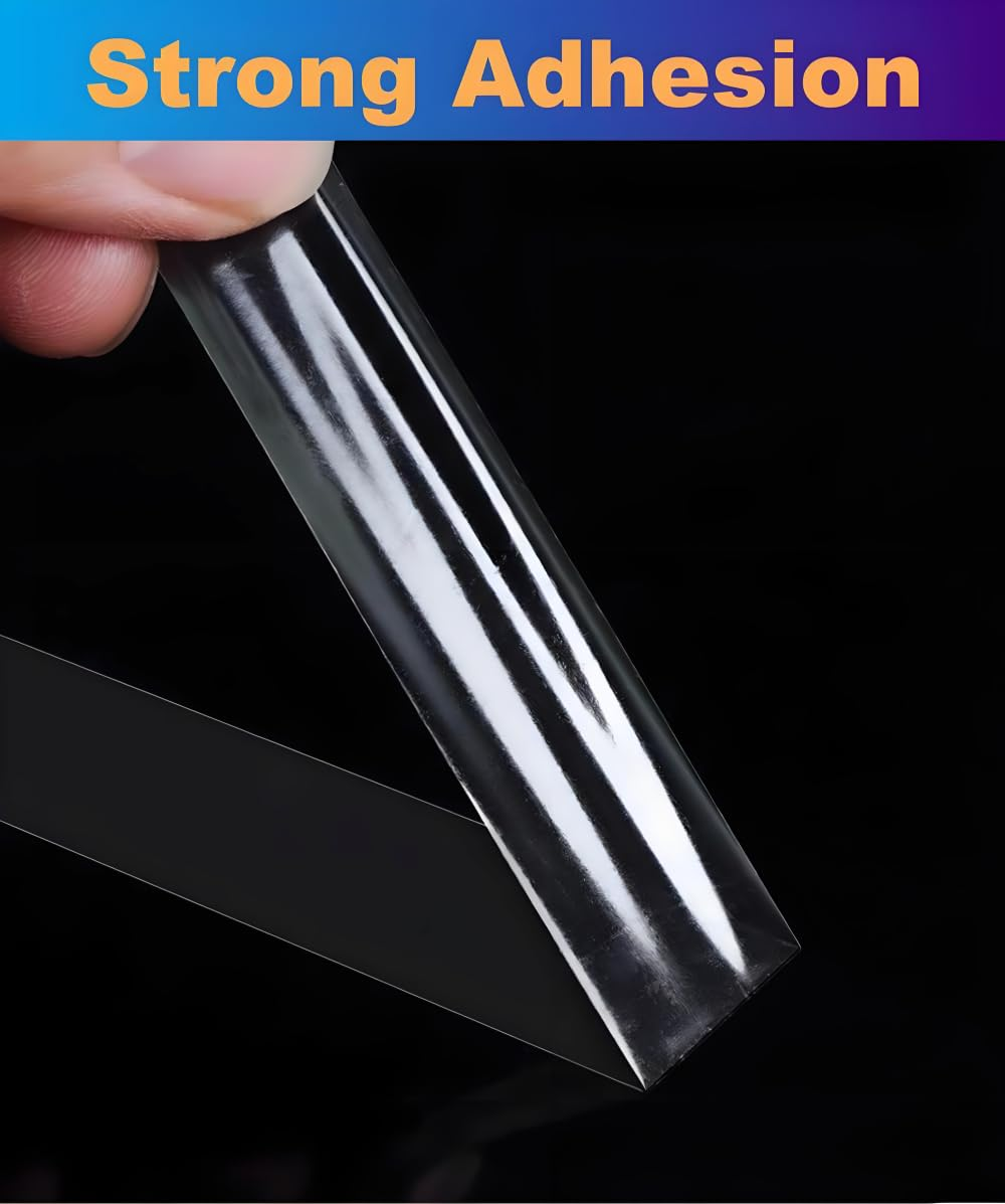 Thin Double-Sided Tape 2-Inch X 50 Feet Super Strong Sticky Woodworking Tape with Acrylic Transparent Adhesive, for Arts & Crafts, anti Cat Scratch, Fixed Carpet, Paste Photos, Wall D&eacute;cor image number 2